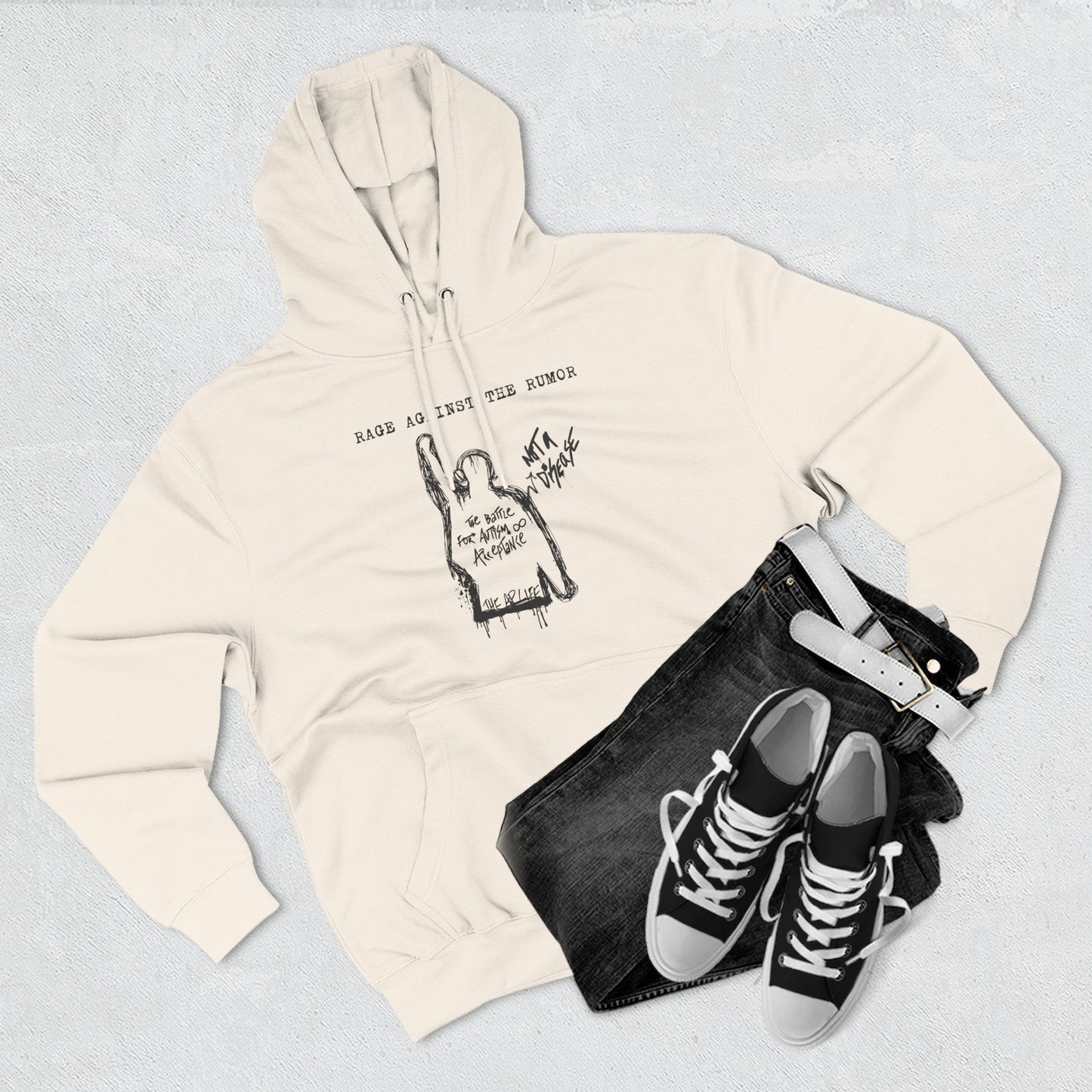 Rage Against the Rumor - The Battle for Autism Acceptance - Adult Unisex Hoodie