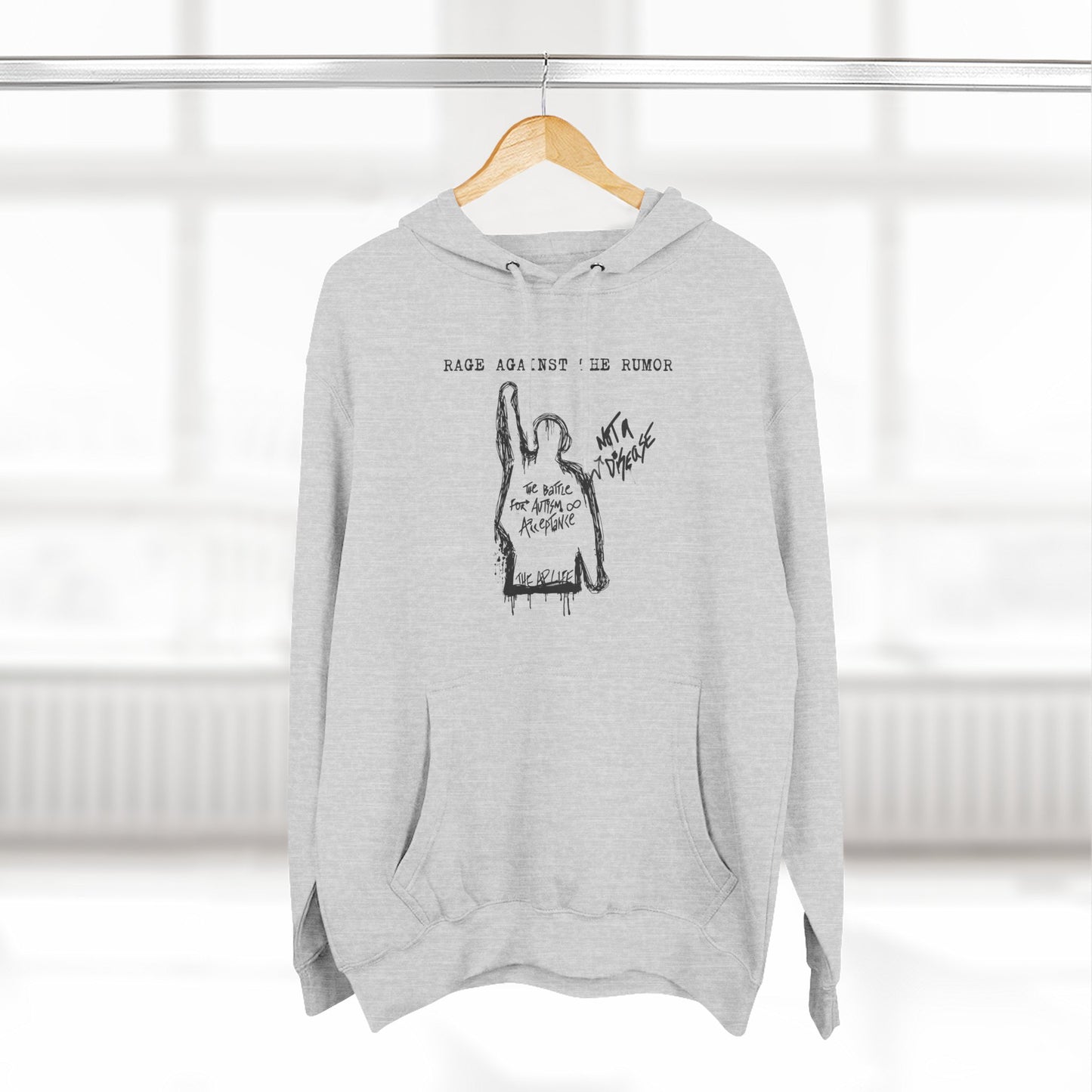 Rage Against the Rumor - The Battle for Autism Acceptance - Adult Unisex Hoodie