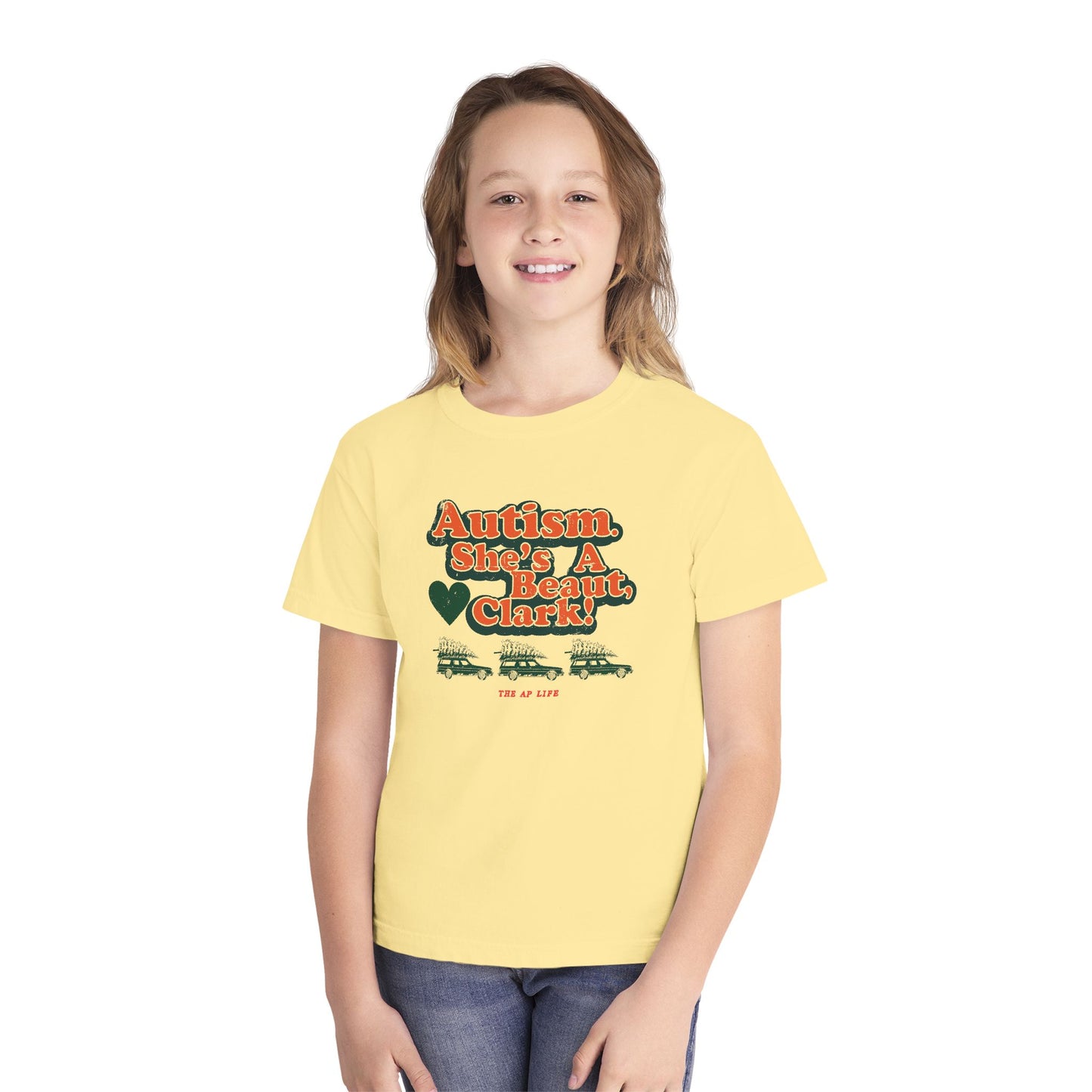 Autism. She's a Beaut, Clark! Christmas Themed Advocacy Tee - Youth Unisex Tee