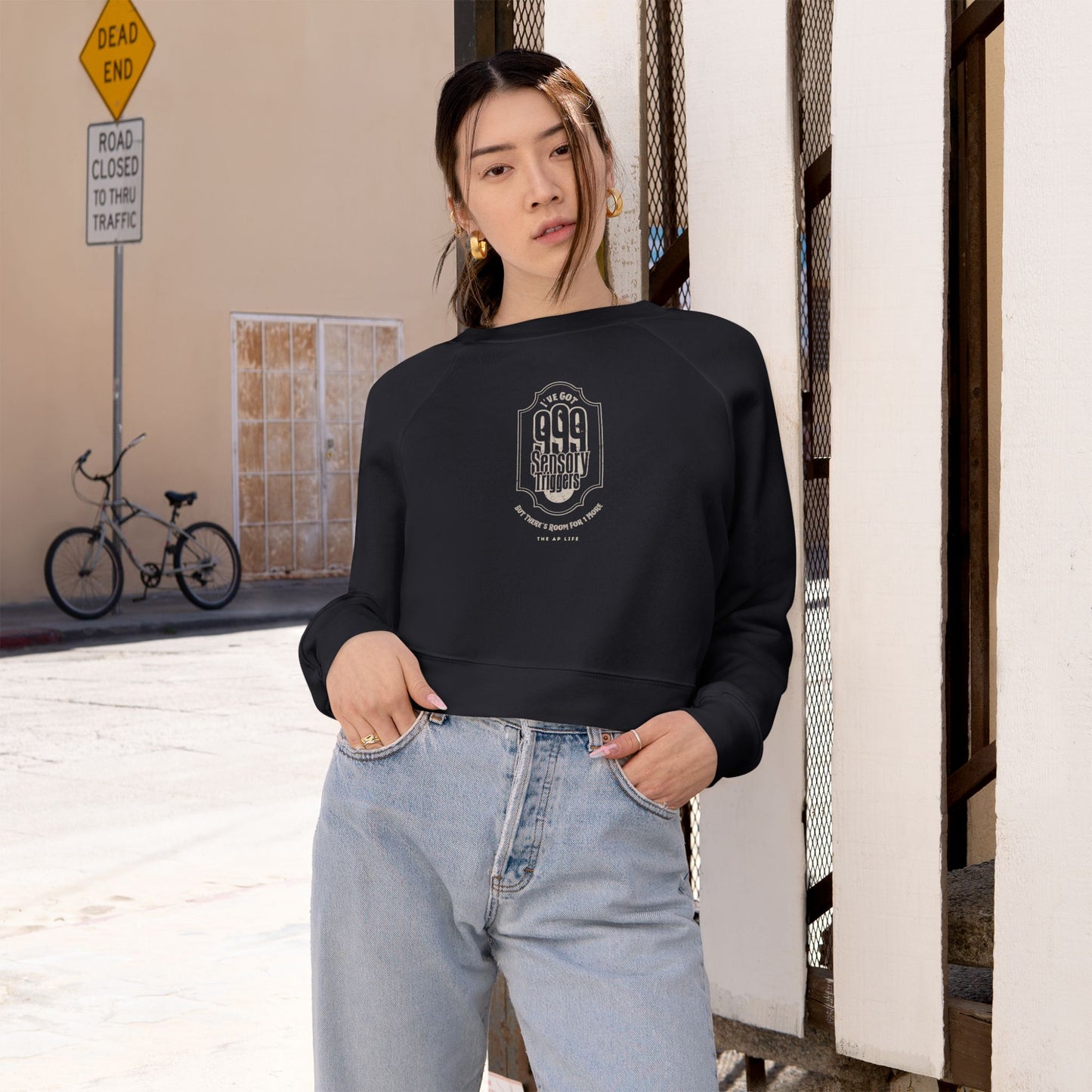 999 Sensory Triggers (But There's Room for One More) - Women's Cropped Fleece Pullover Sweatshirt