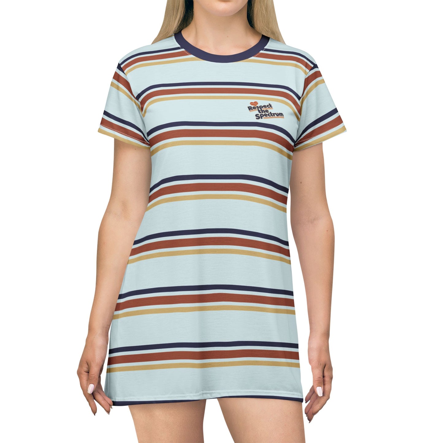 Respect The Spectrum - Women's Striped T-Shirt Dress