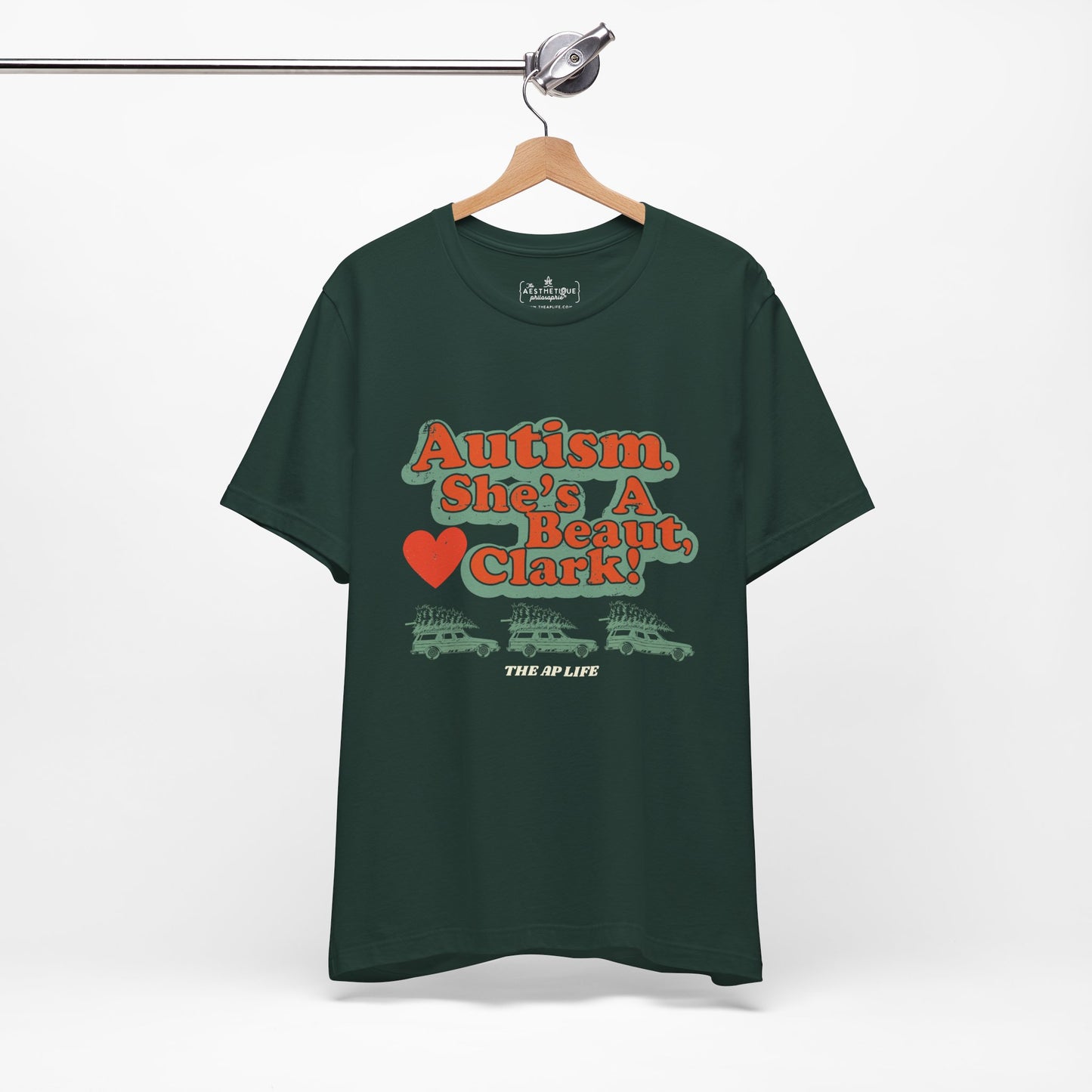 Autism. She's a Beaut, Clark! Christmas Themed Advocacy Tee - Adult Unisex Jersey Tee
