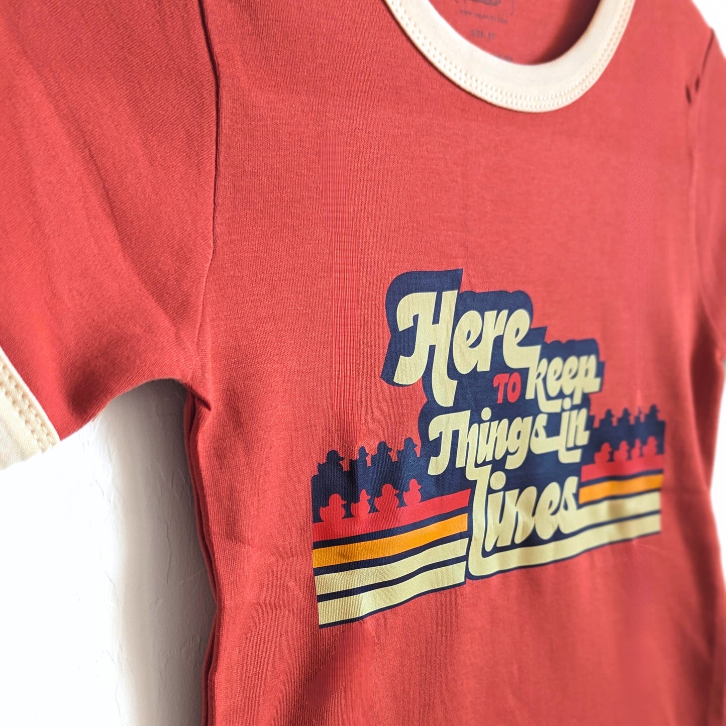 Here to Keep Things in Line Little Kids Ringer Tee