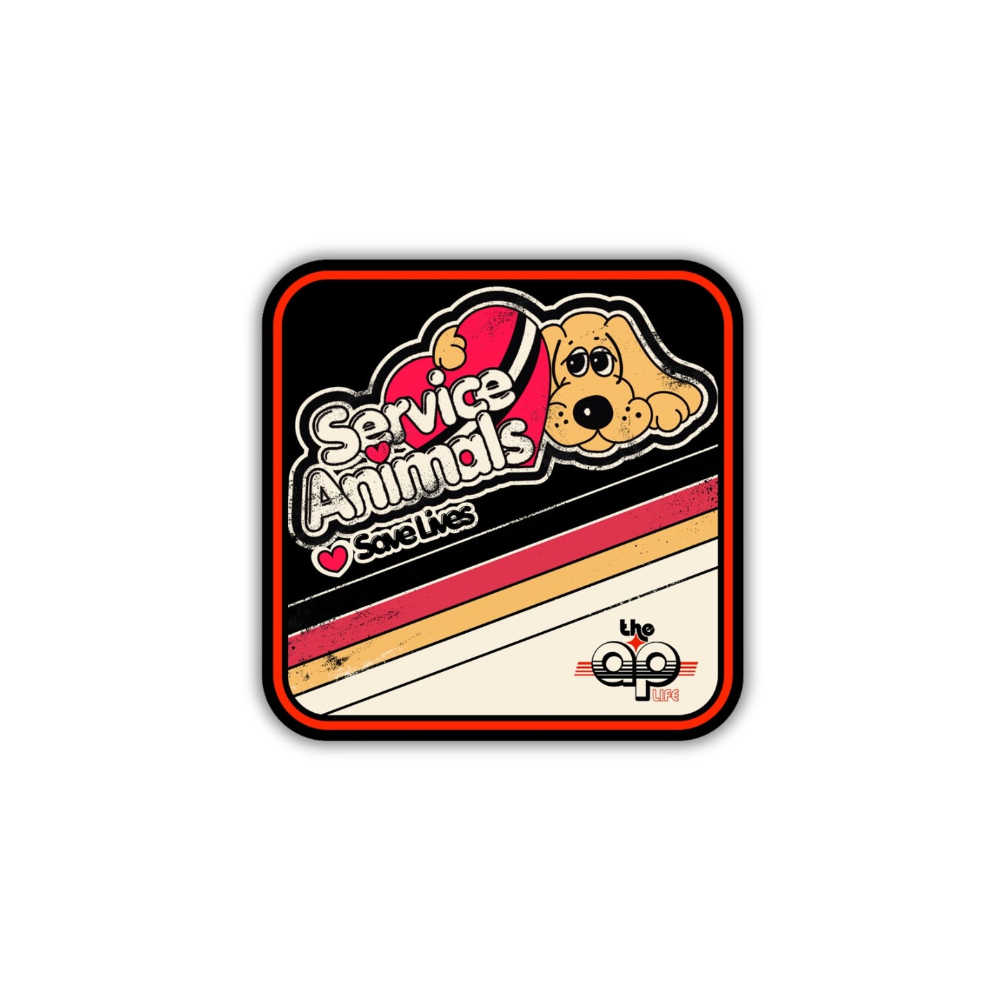 Service Animals Save Lives - Rounded Square Vinyl Sticker