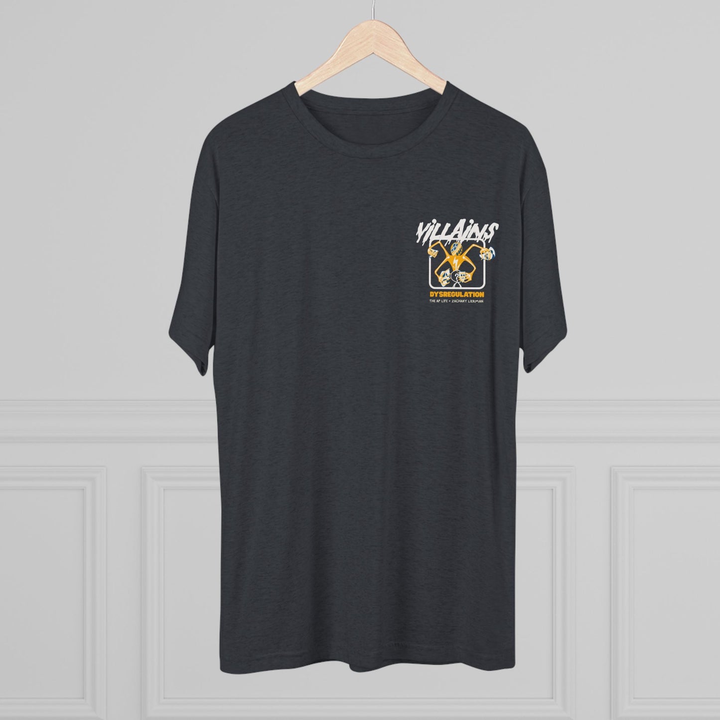 Villains of The Autistic Community Series - Dysregulation - Zachary Lierman - Adult Unisex Triblend Tee