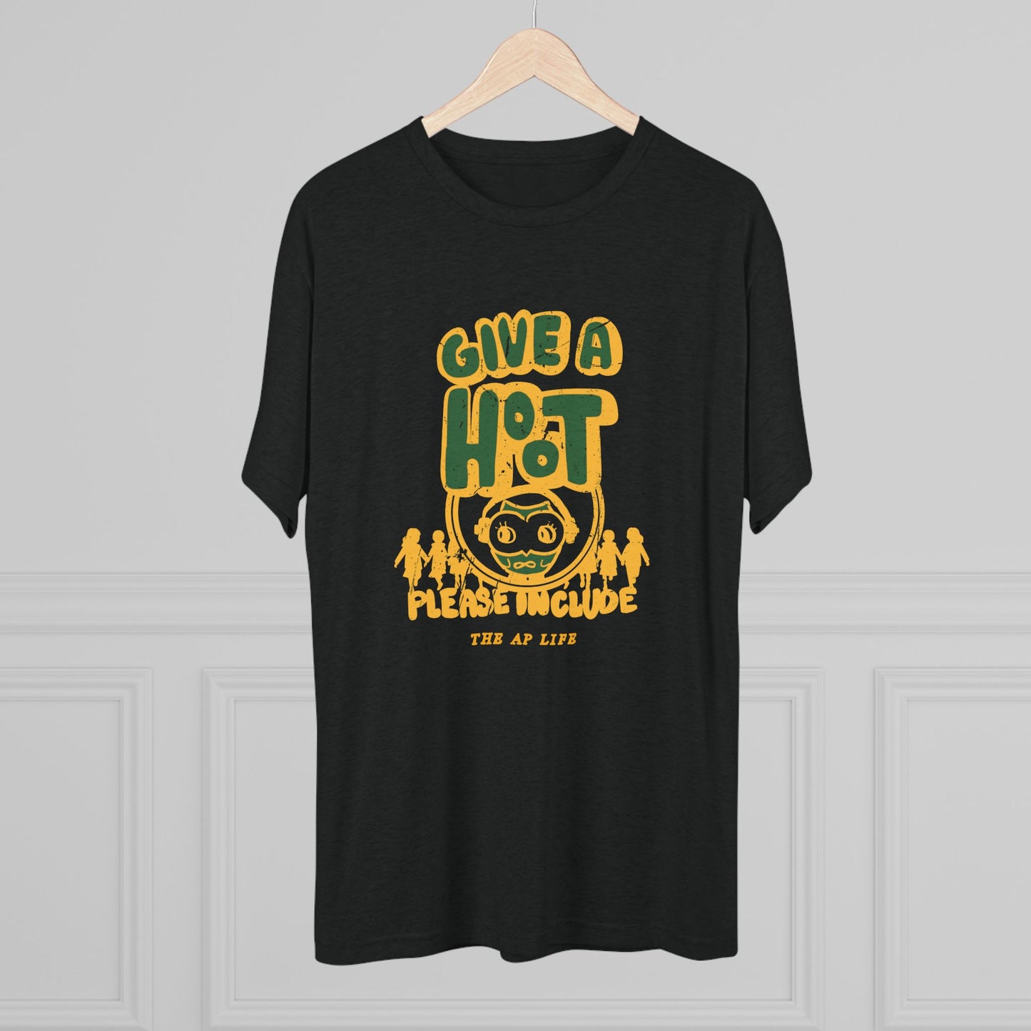 Give A Hoot - Please Include - Retro PSA Style - Adult Unisex Tri-blend Jersey Tee