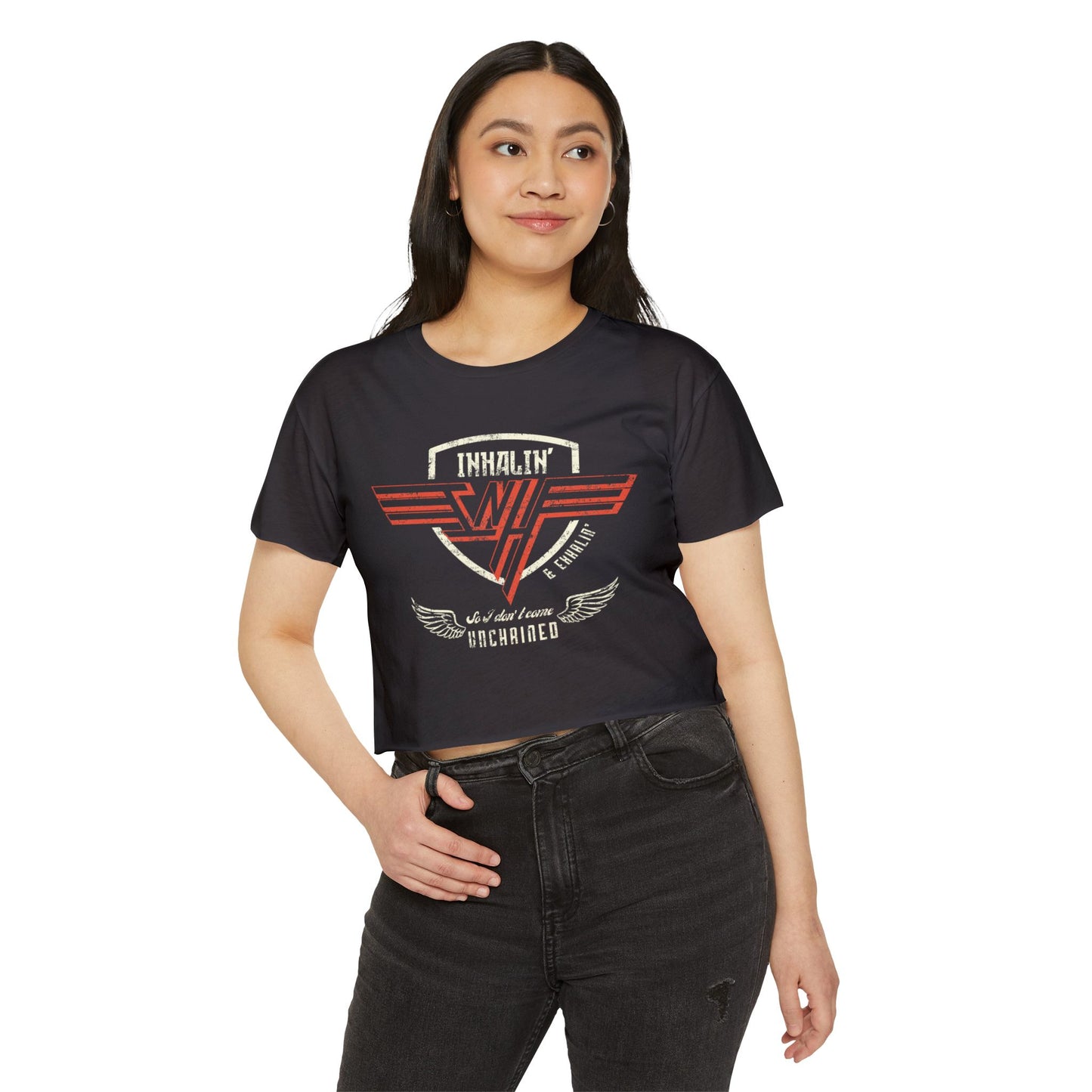 Inhalin' & Exhalin' So I Don't Come Unchained Regulation Women's Crop Top
