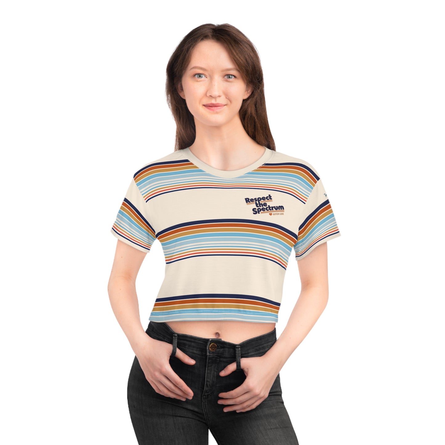 Respect the Spectrum Retro Striped - Women's Crop Top