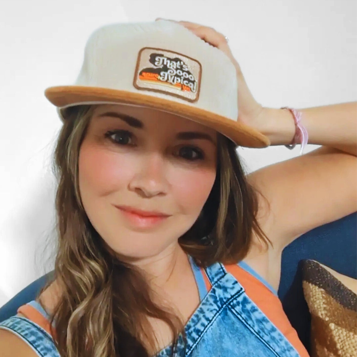 That's So Neuro Typical Yo Unisex Corduroy Flat Brim Hat with Patch