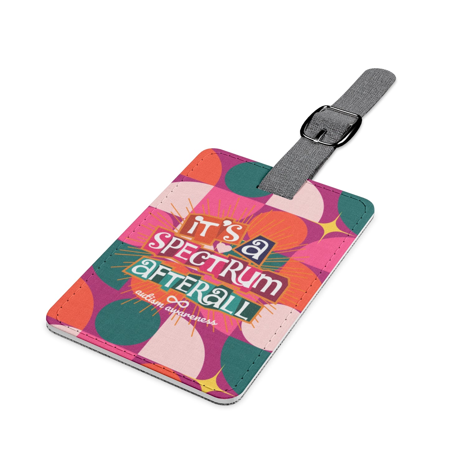 Colorful Spectrum Luggage Tag, Travel Accessory for Adventurers, Vibrant Travel Gift, Baggage Identifier, Unique Holiday Present