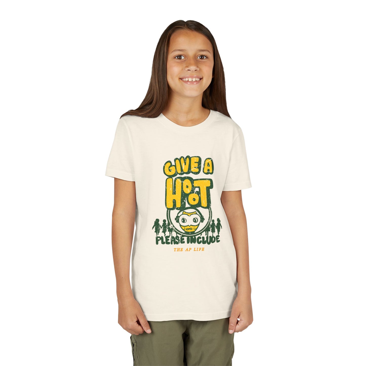 Give A Hoot - Just Include - Retro PSA Style - Youth Unisex Jersey Tee