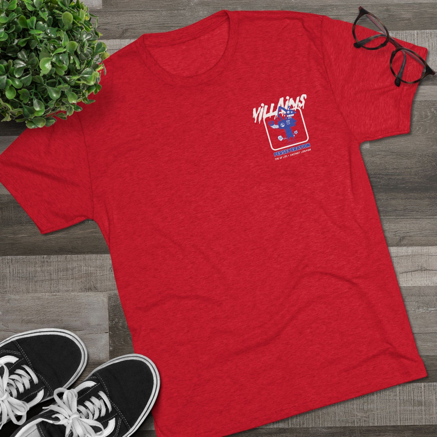 Villains of The Autistic Community Series - Perseveration - Broken Robot - Zachary Lierman - Adult Unisex Triblend Tee