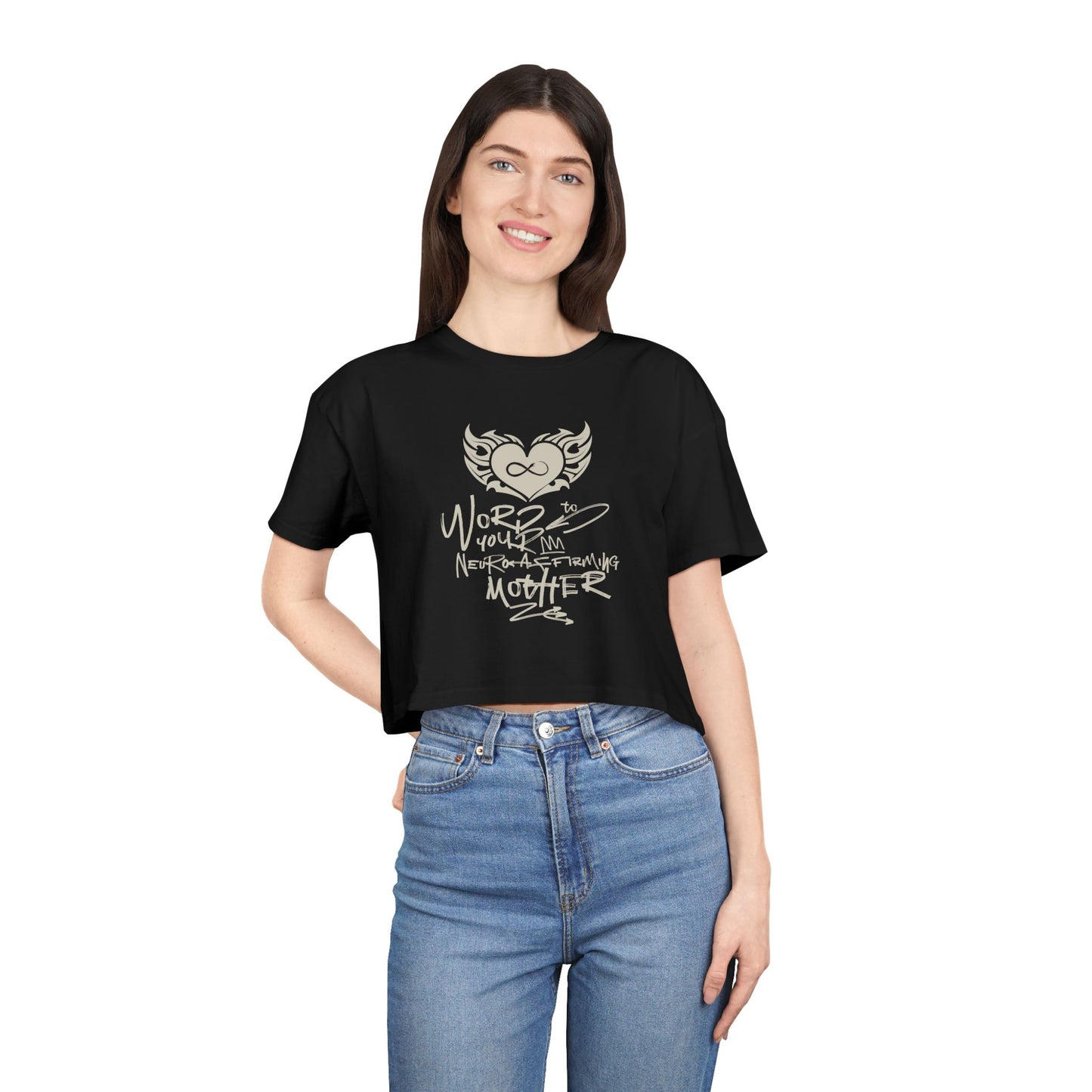 Word to your Neuro-Affirming Mother - 90s Throwback - Women's Cropped Tee