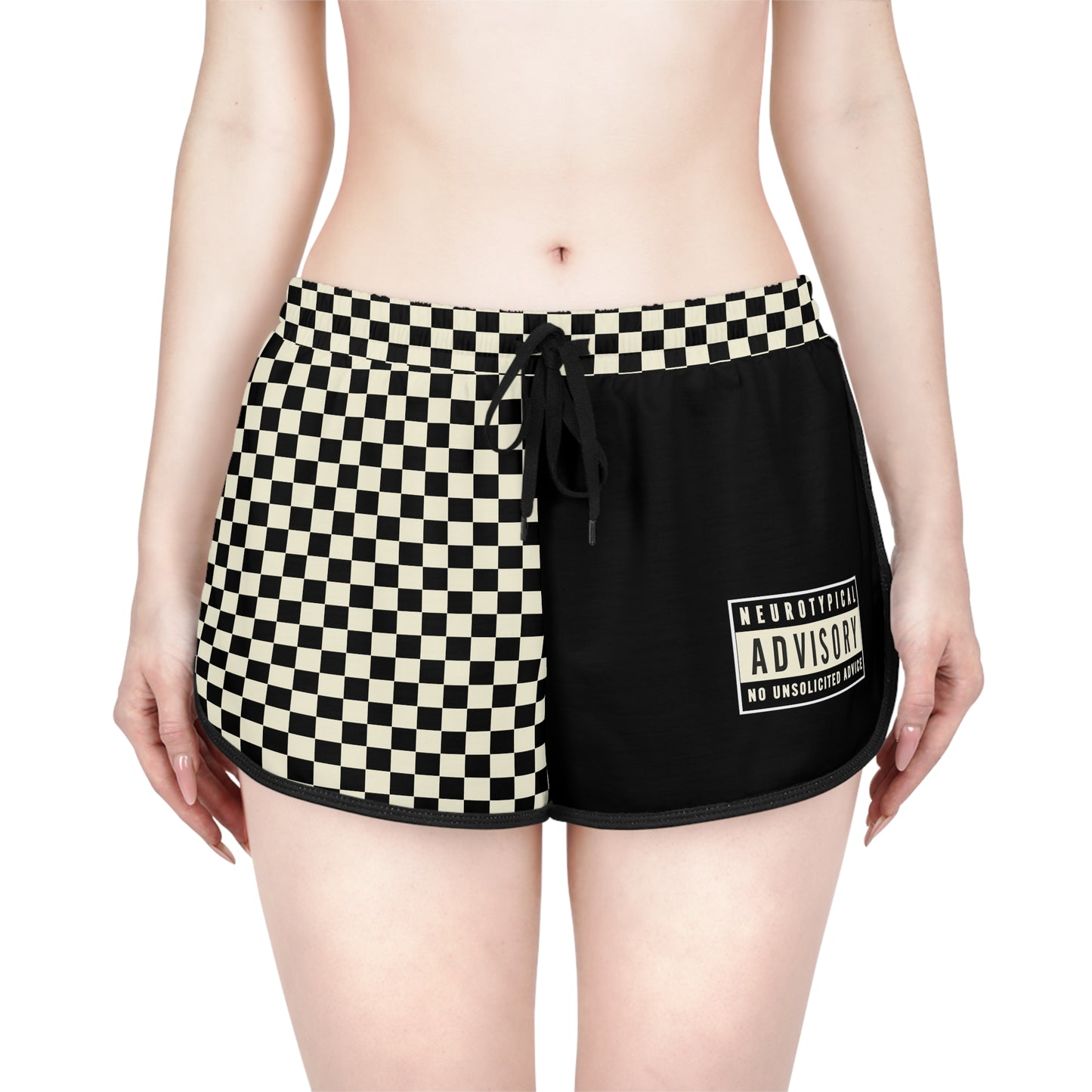 Neurotypical Advisory No Unsolicited Advice - Women's Checkered Lounge Shorts