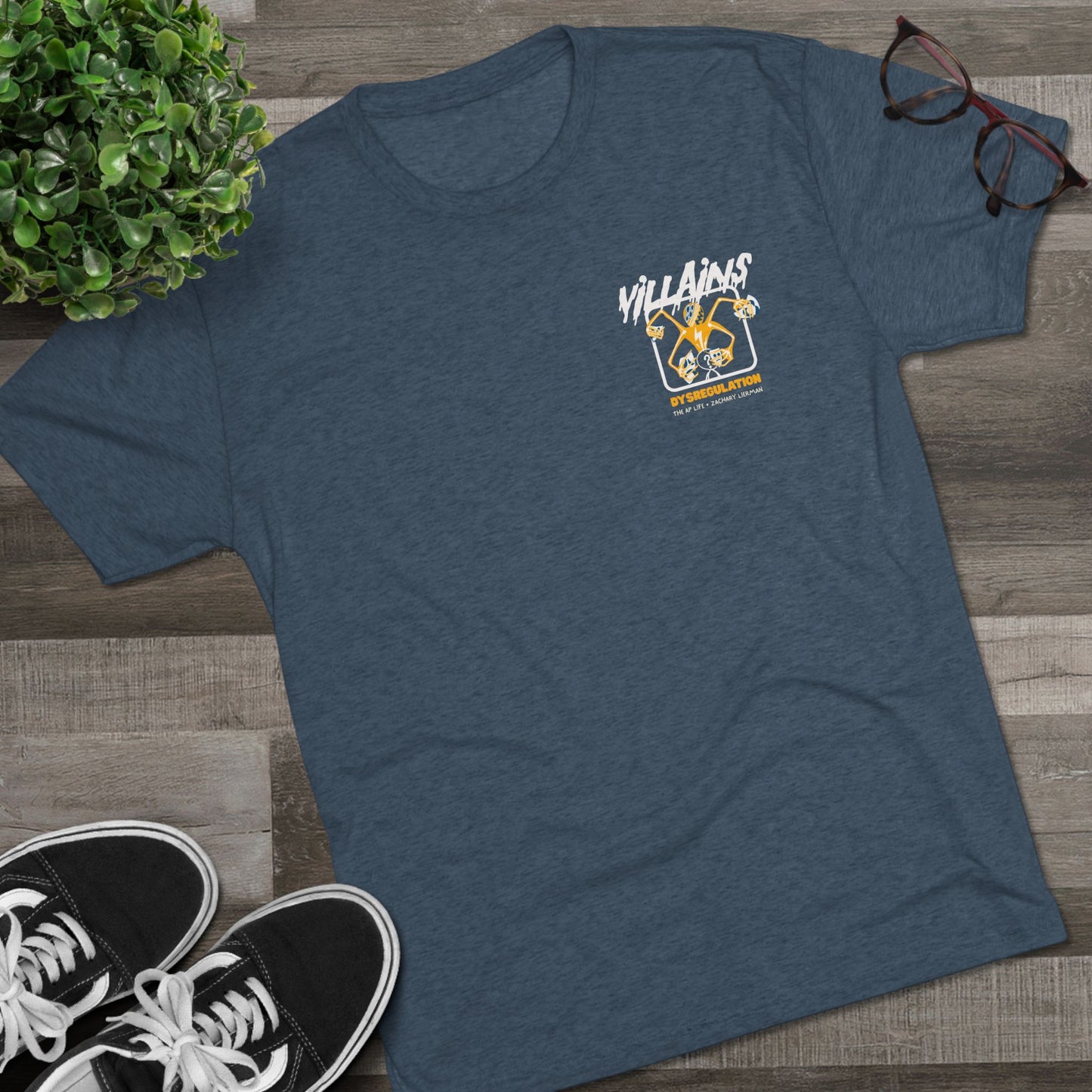 Villains of The Autistic Community Series - Dysregulation - Zachary Lierman - Adult Unisex Triblend Tee