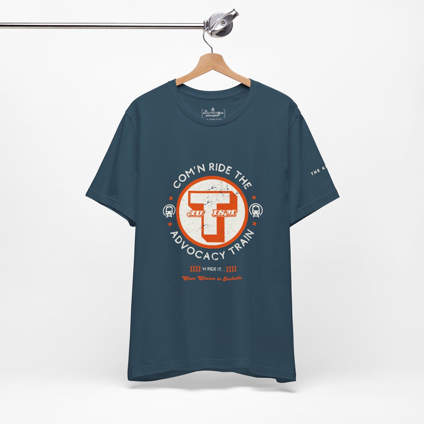 C'mon Ride The Autism Advocacy Train - Adult Unisex Jersey Tee
