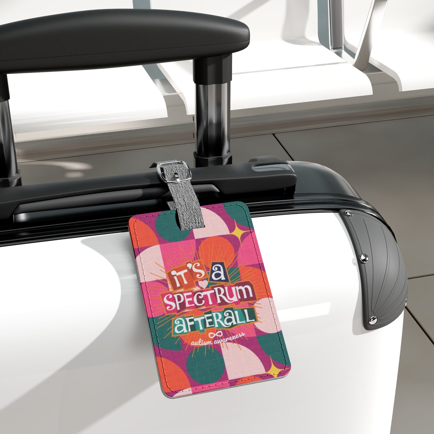 Colorful Spectrum Luggage Tag, Travel Accessory for Adventurers, Vibrant Travel Gift, Baggage Identifier, Unique Holiday Present