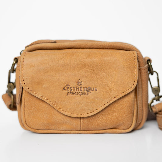 Small Vintage Genuine Leather Crossbody Bag