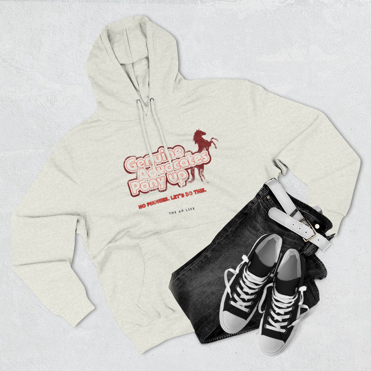 Genuine Advocates Pony Up (No Phonies, Let's Do This) - Adult Unisex Fleece Hoodie