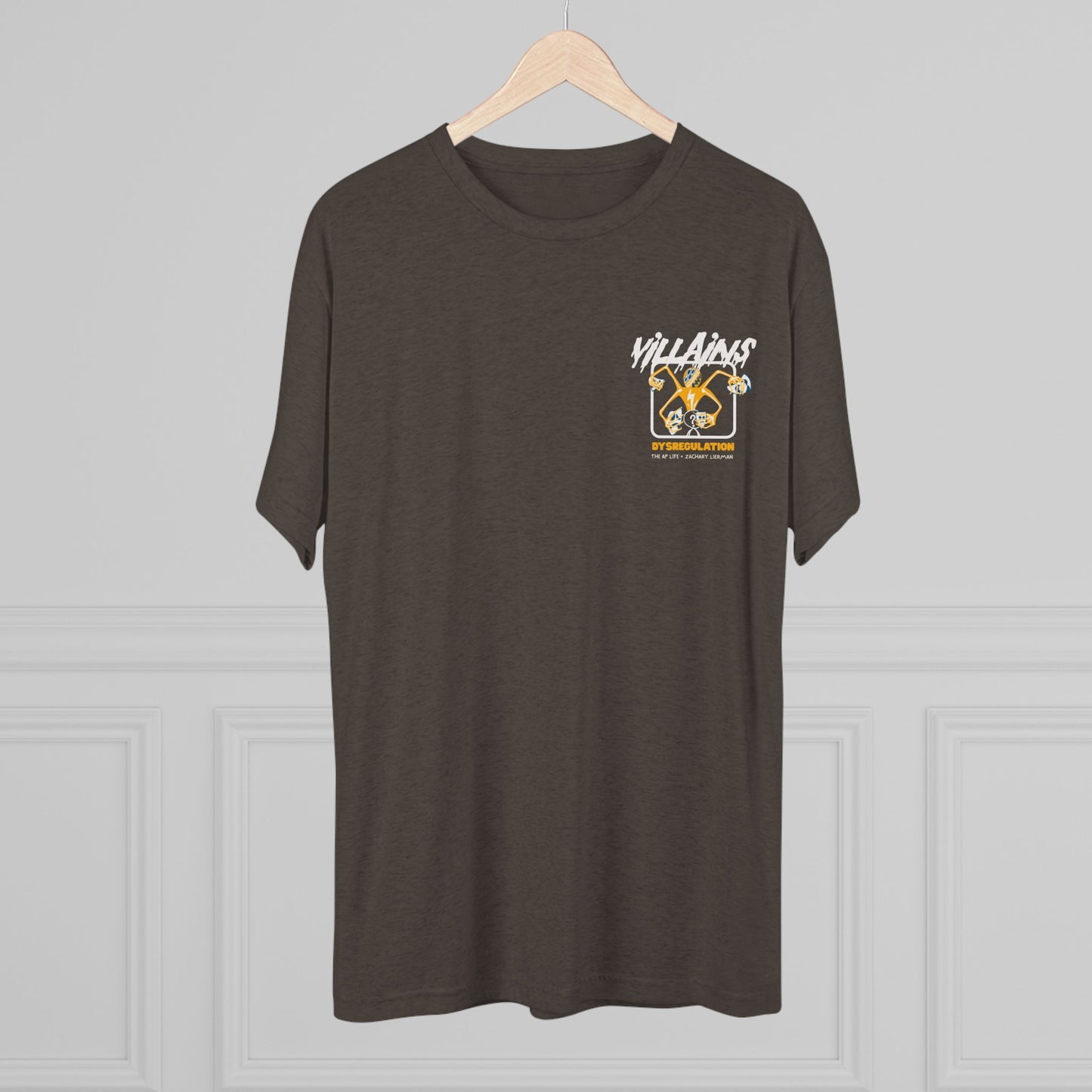 Villains of The Autistic Community Series - Dysregulation - Zachary Lierman - Adult Unisex Triblend Tee