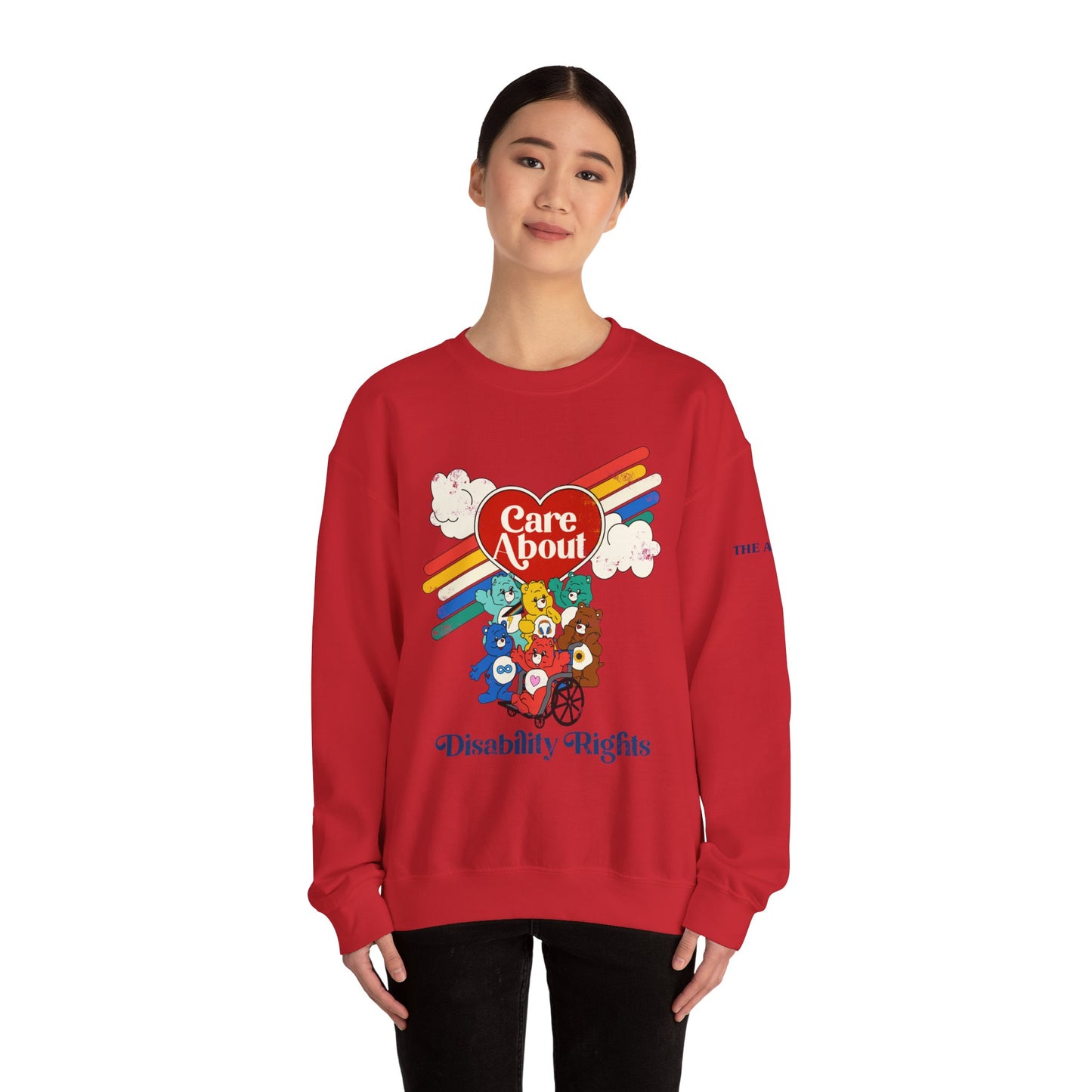 Care About Disability Rights - Retro 80s Vibe - Unisex Heavy Blend™ Crewneck Sweatshirt