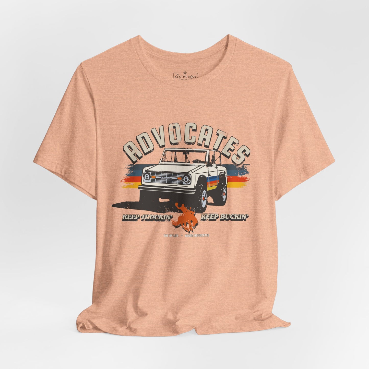 Advocates Keep Truckin', Keep Buckin' - Bronco Truck - Adult Unisex Jersey Tee