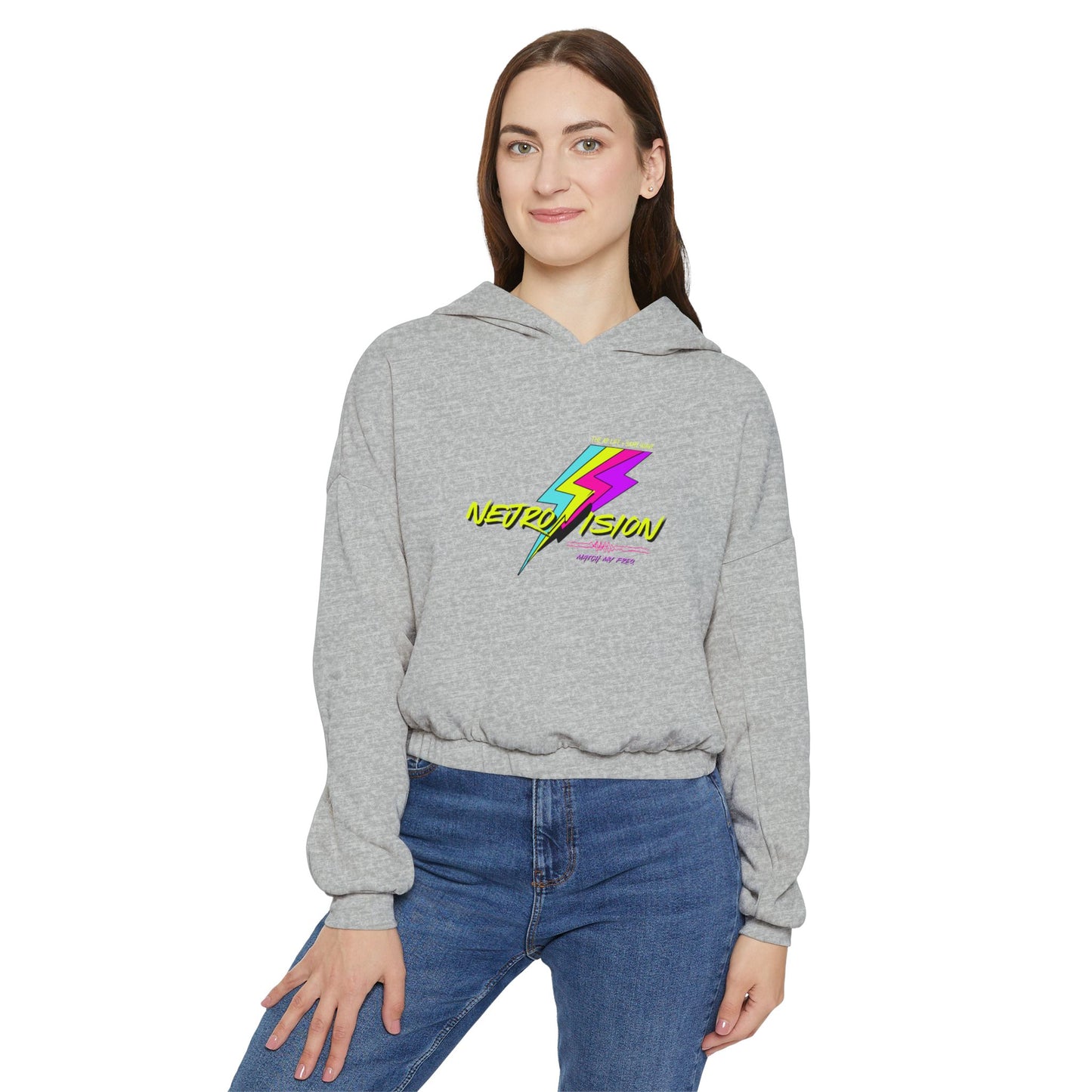 Neurovision - Match my Freq - Epilepsy Awareness - Women's Cinched/Cropped Hoodie