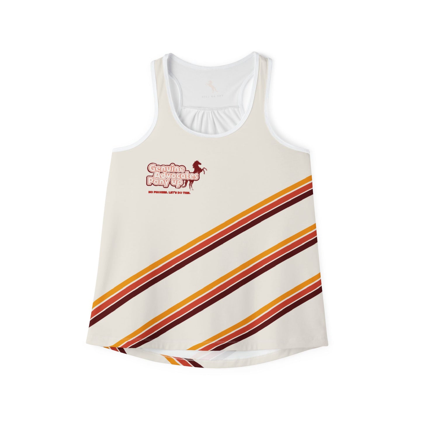 Genuine Advocates Pony Up (No Phonies, Let's Do This) Retro Vibe - Women's Racerback Tank