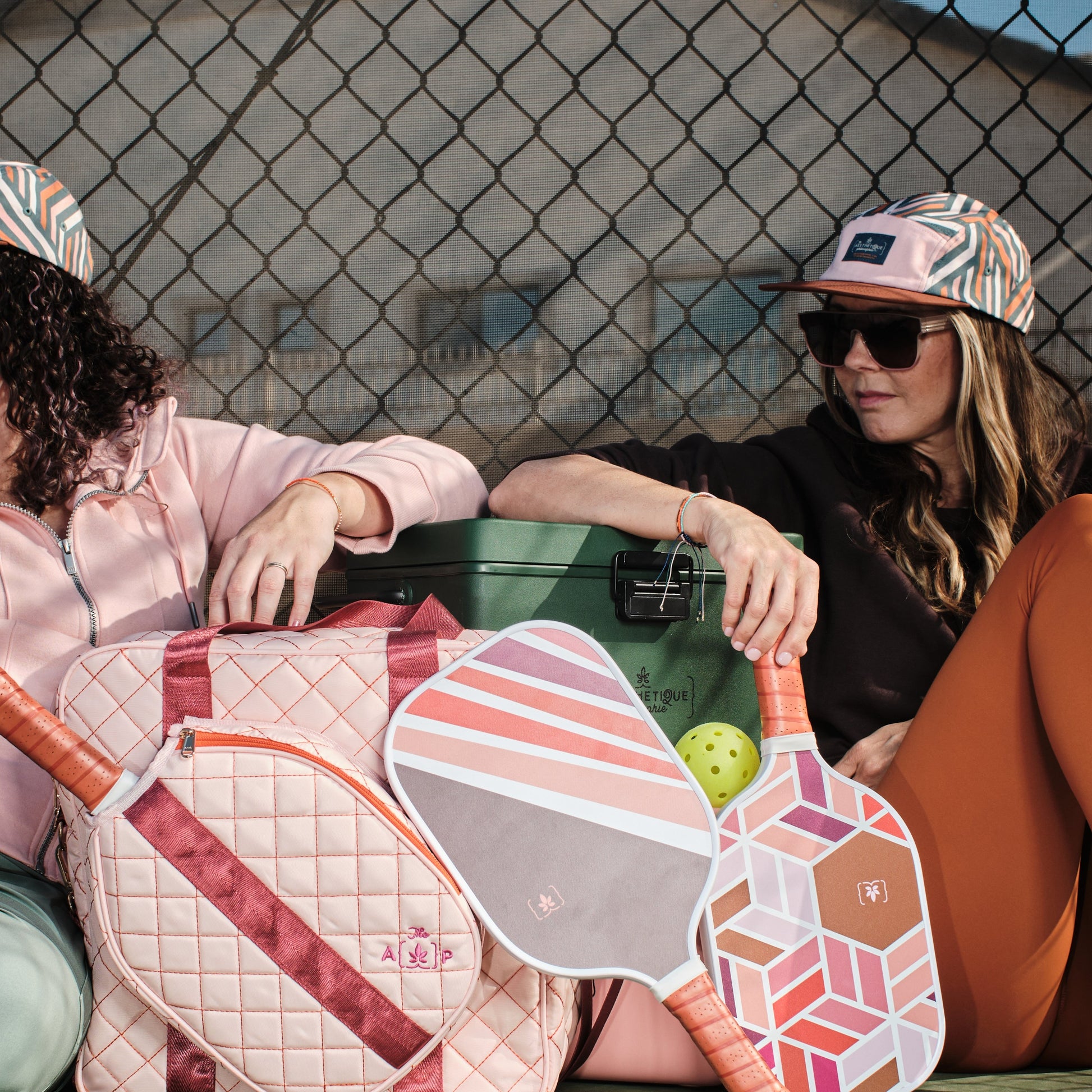 Large Capacity Quilted High Quality Pickleball Bag with Gold Hardware & Adjustable Strap