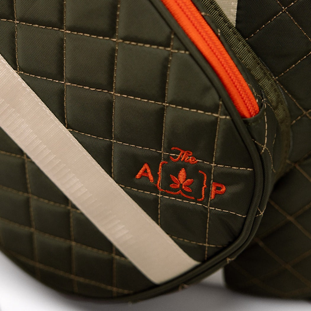 Large Capacity Quilted High Quality Pickleball Bag with Gold Hardware & Adjustable Strap