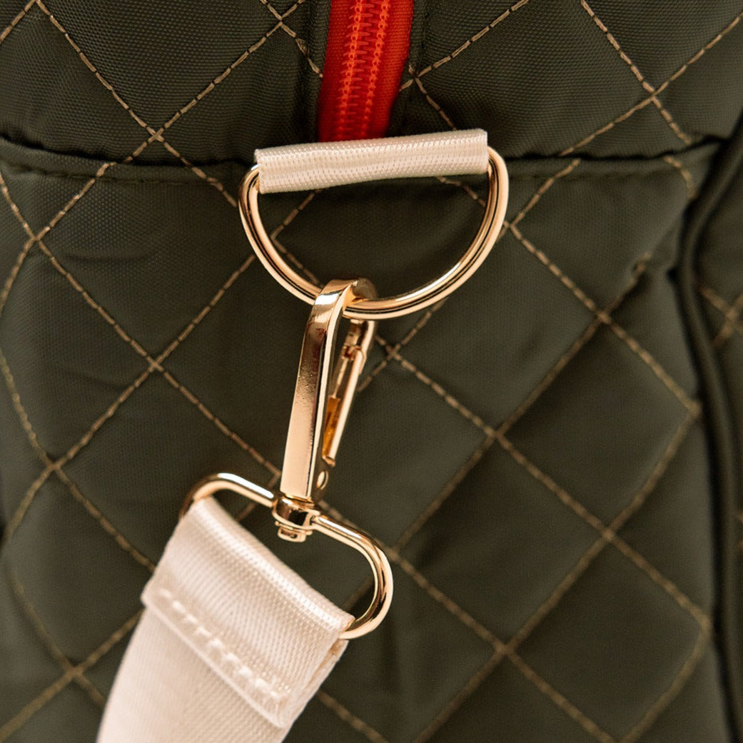 Large Capacity Quilted High Quality Pickleball Bag with Gold Hardware & Adjustable Strap