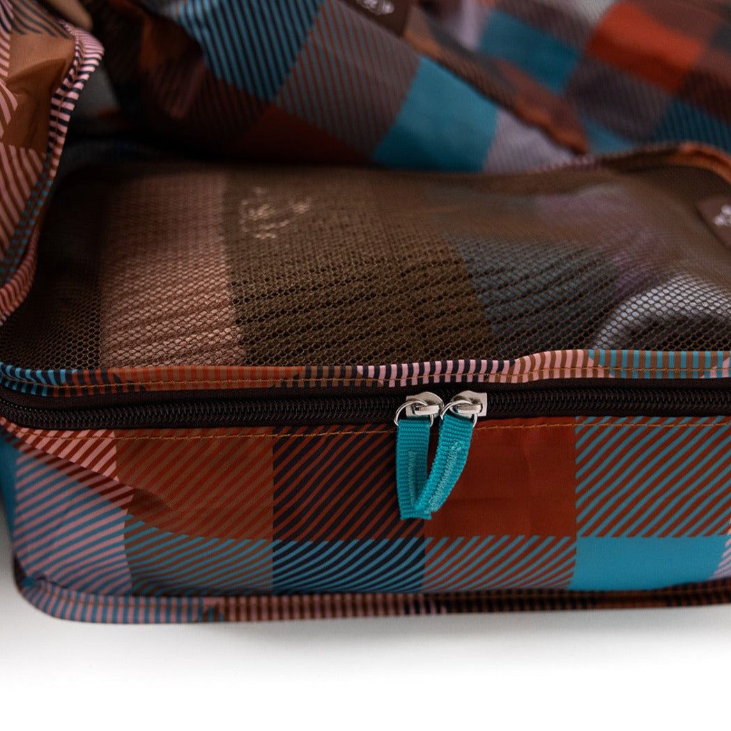 Retro Plaid Camping Style Packing Cubes & Travel Organizer