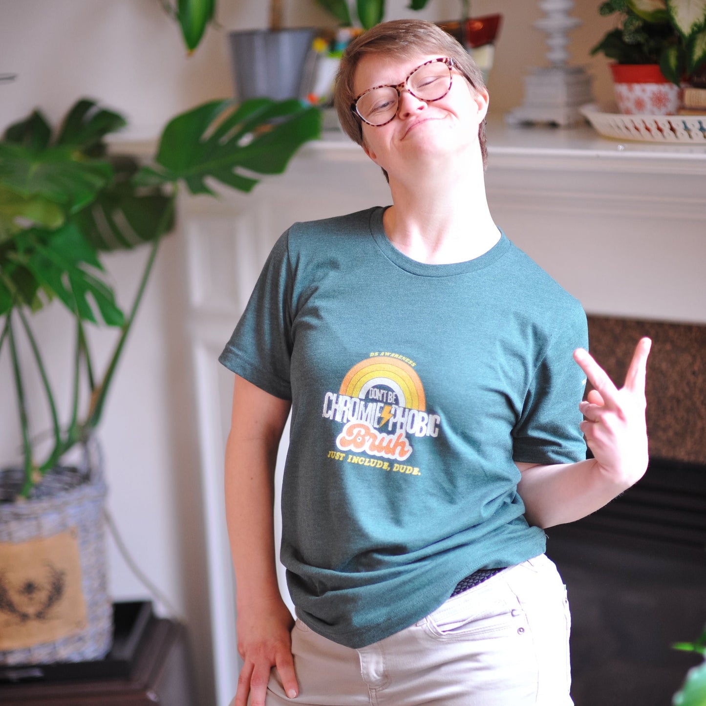 Don't Be Chromie-Phobic, Bruh. Just Include, Dude DS Awareness - Adult Unisex Jersey Tee