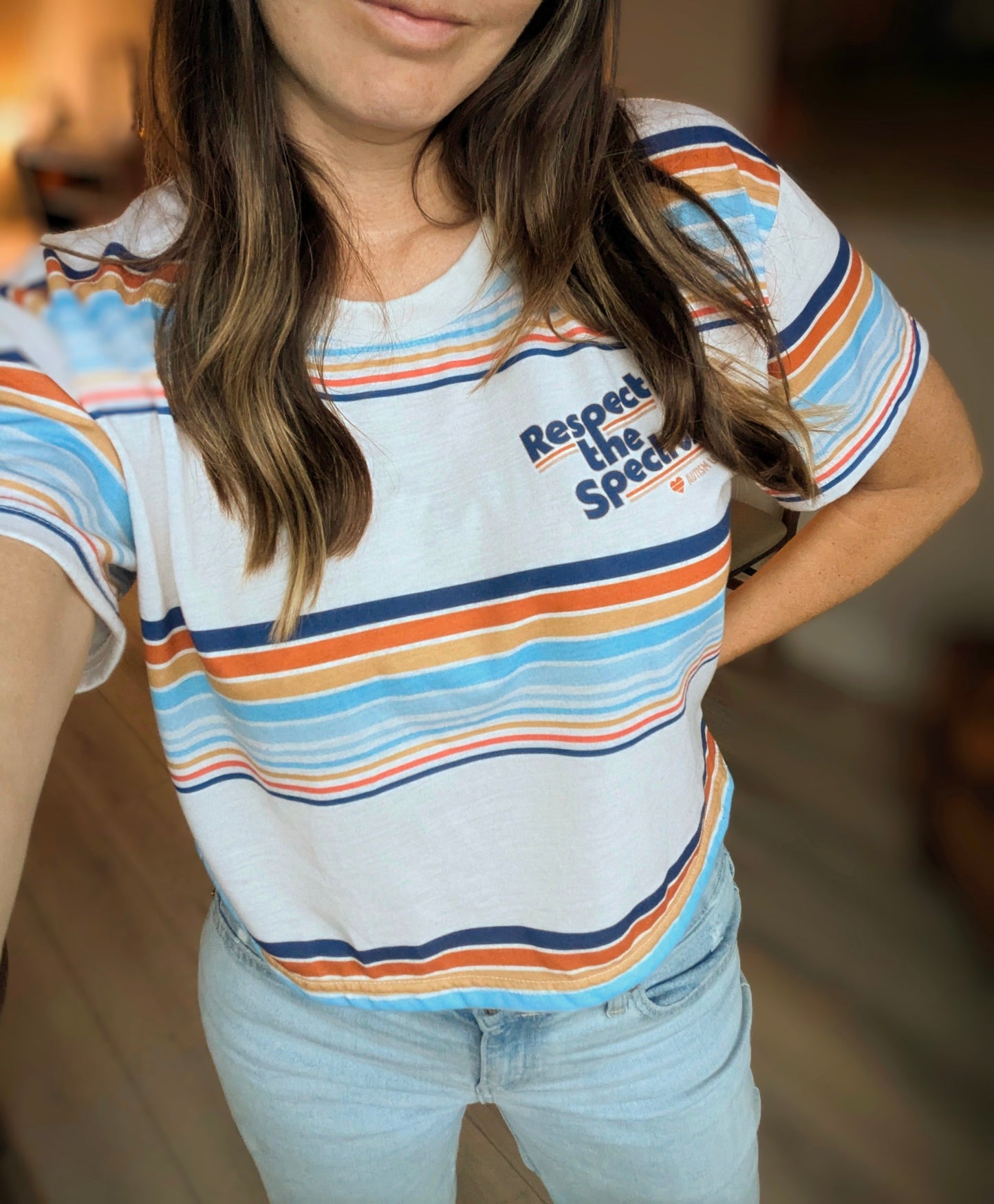 Respect the Spectrum Retro Striped - Women's Crop Top