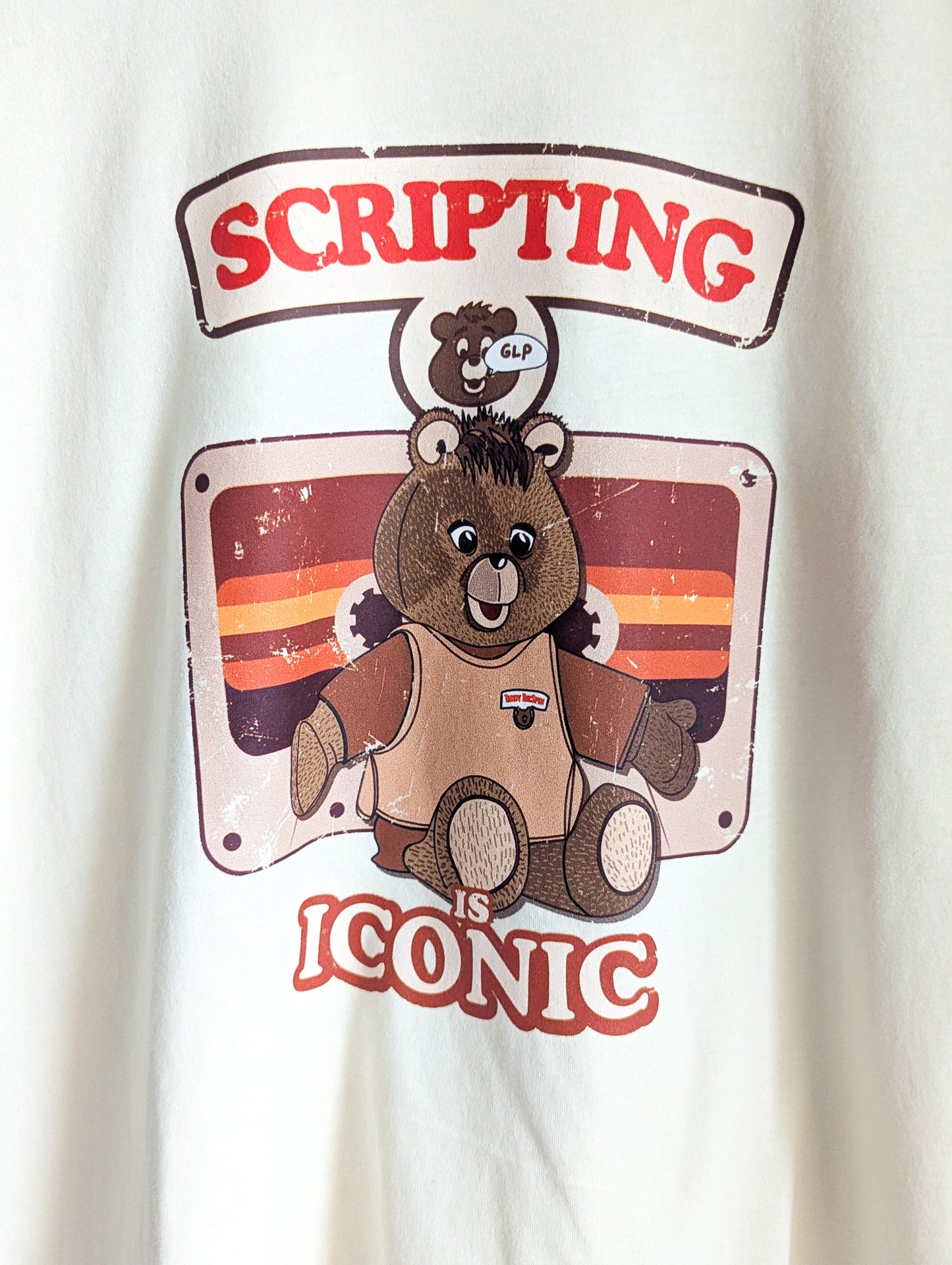 Scripting is Iconic - Teddy Rec/Spin - Adult Unisex Ringer Tee - Repurposed Rebels