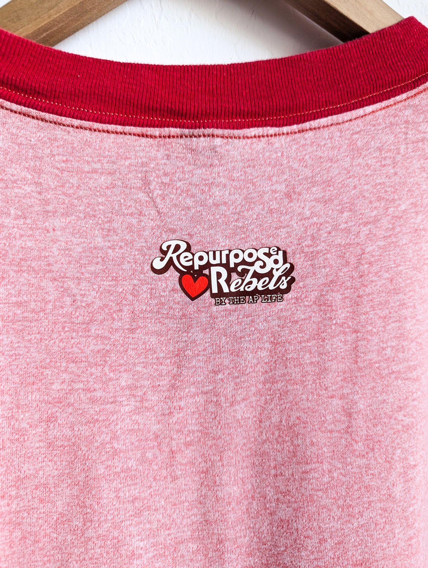 Inclooders Give a Hoot About Everyone - Adult Unisex VTG Ringer Tee (XL) - Repurposed Rebels