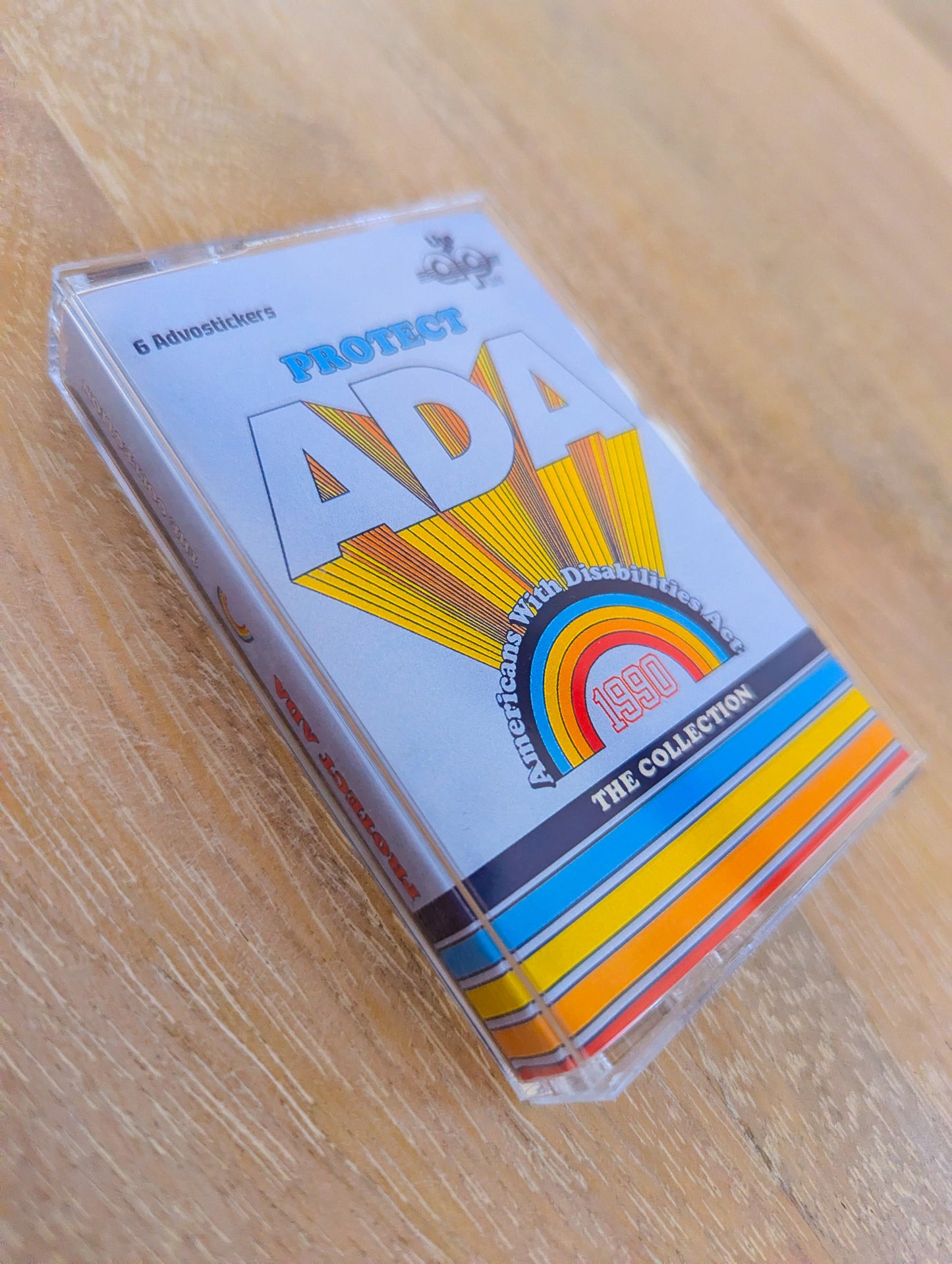 Disability Rights Cassette Tape Holder Sticker Pack - Protect ADA - (6 Vinyl Retro-Style Stickers)