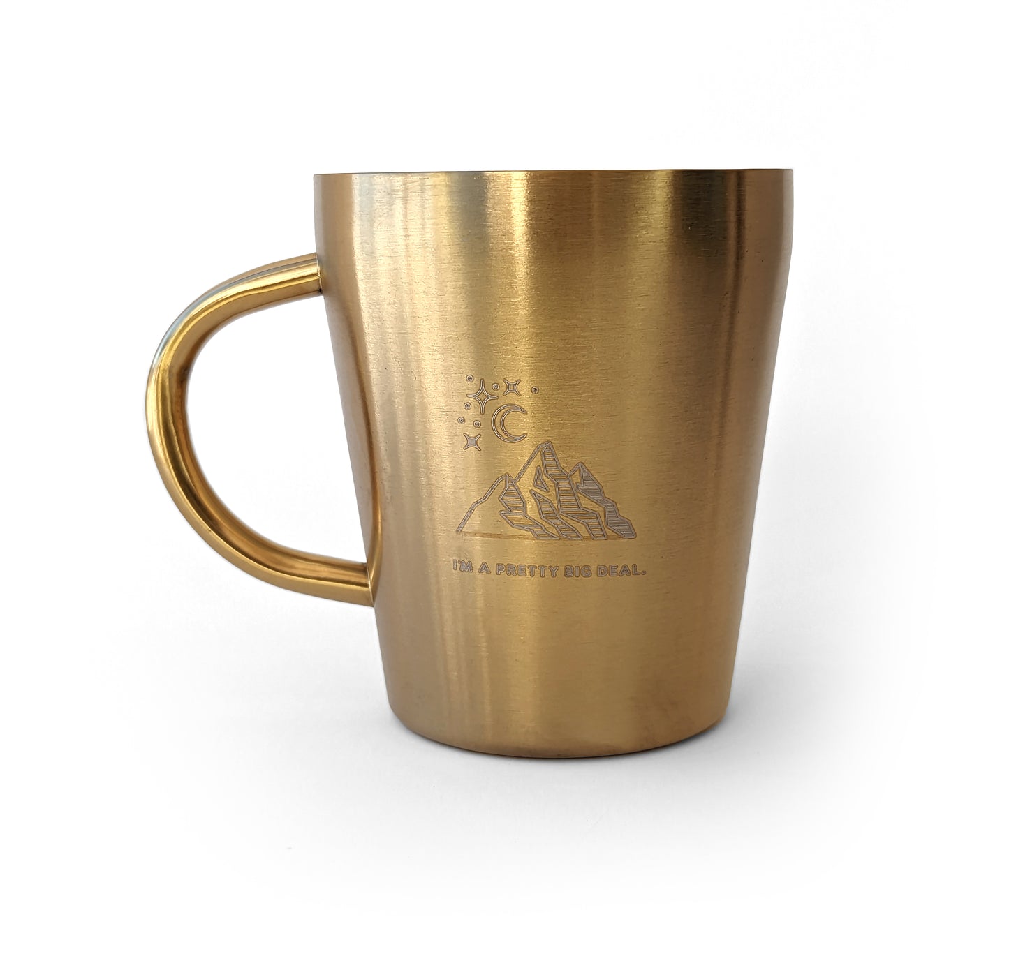 10oz Gold Insulated Stainless Steel Mug with Engraved Design