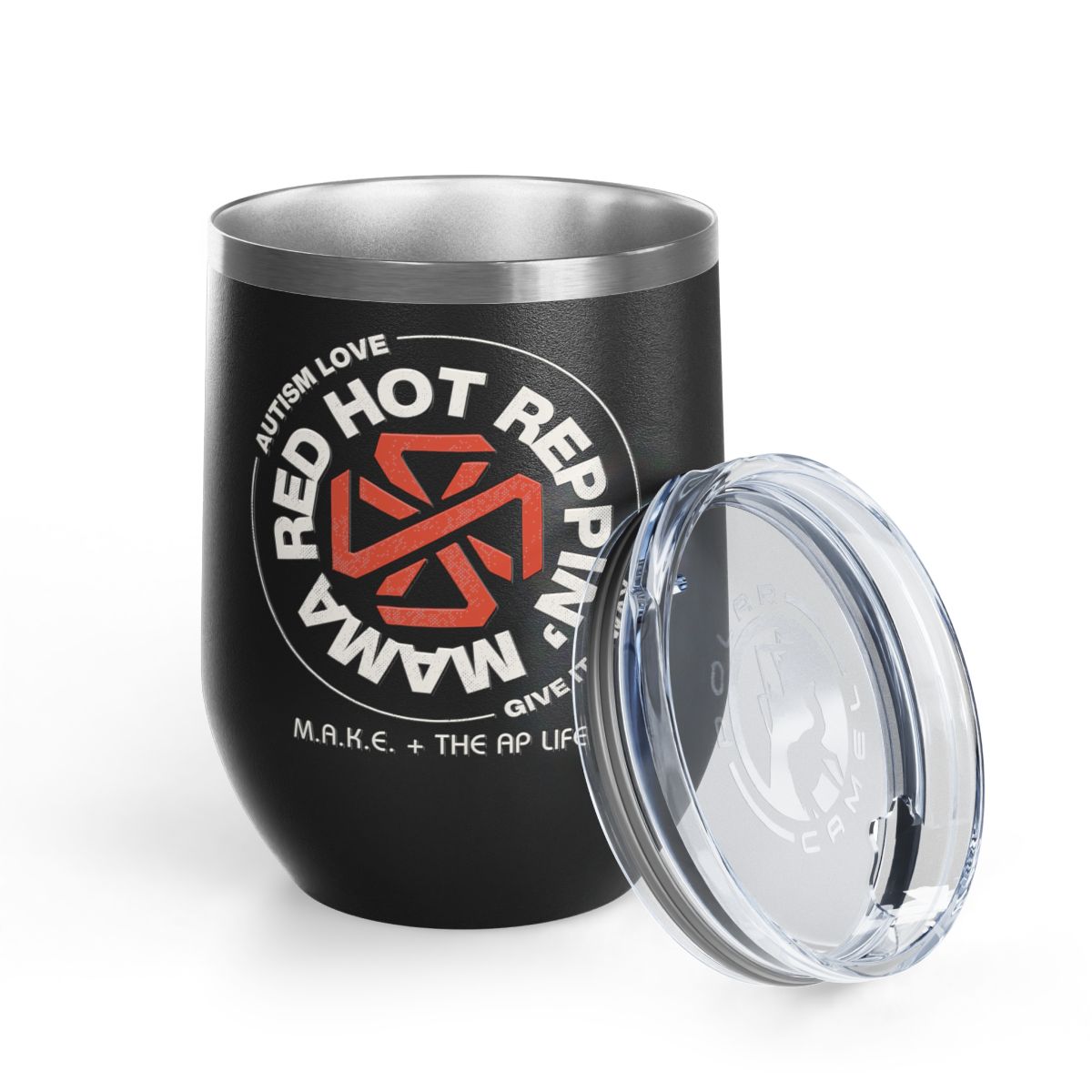 Red Hot Reppin' Mama - Autism Love, Give it Away - 12oz Insulated Wine Tumbler