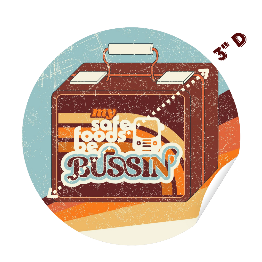 Retro Lunchbox Safe Foods Be BUSSIN' Sticker
