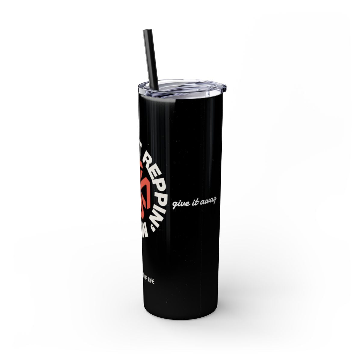 Red Hot Reppin' Mama - Autism Love, Give it Away - Glitter Black 20oz Skinny Tumbler