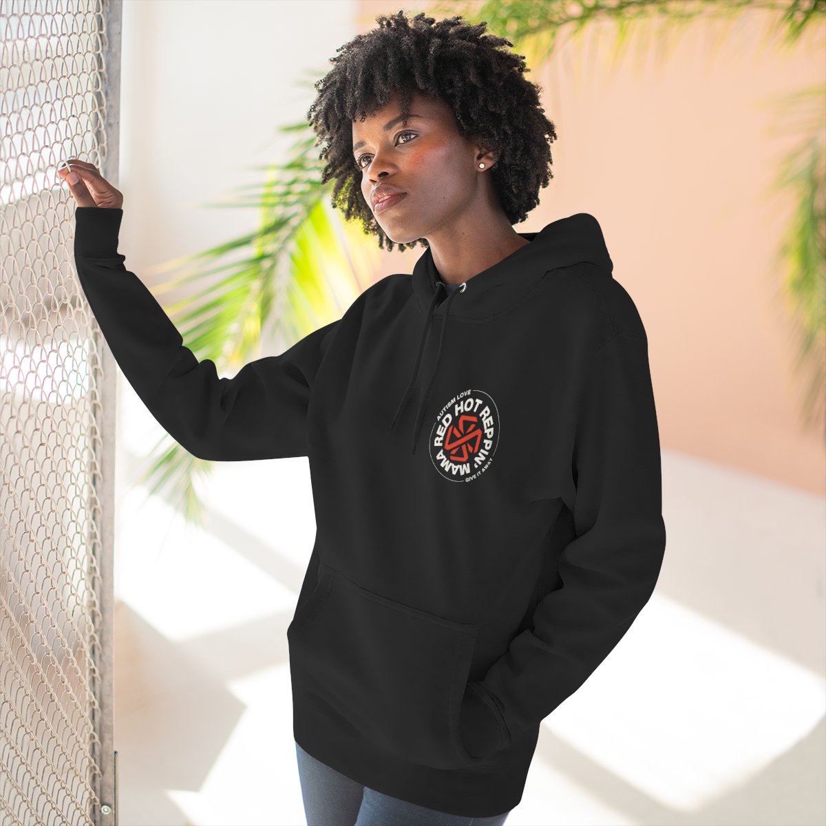 Red Hot Reppin' Mama - Autism Love, Give it Away - Adult Unisex Hoodie