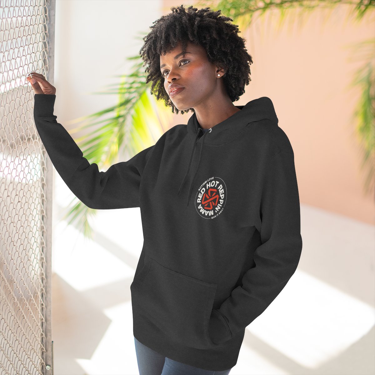 Red Hot Reppin' Mama - Autism Love, Give it Away - Adult Unisex Hoodie