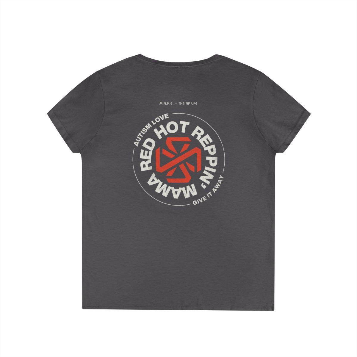 Red Hot Reppin' Mama - Autism Love, Give it Away - Women's Fitted V-Neck Tee