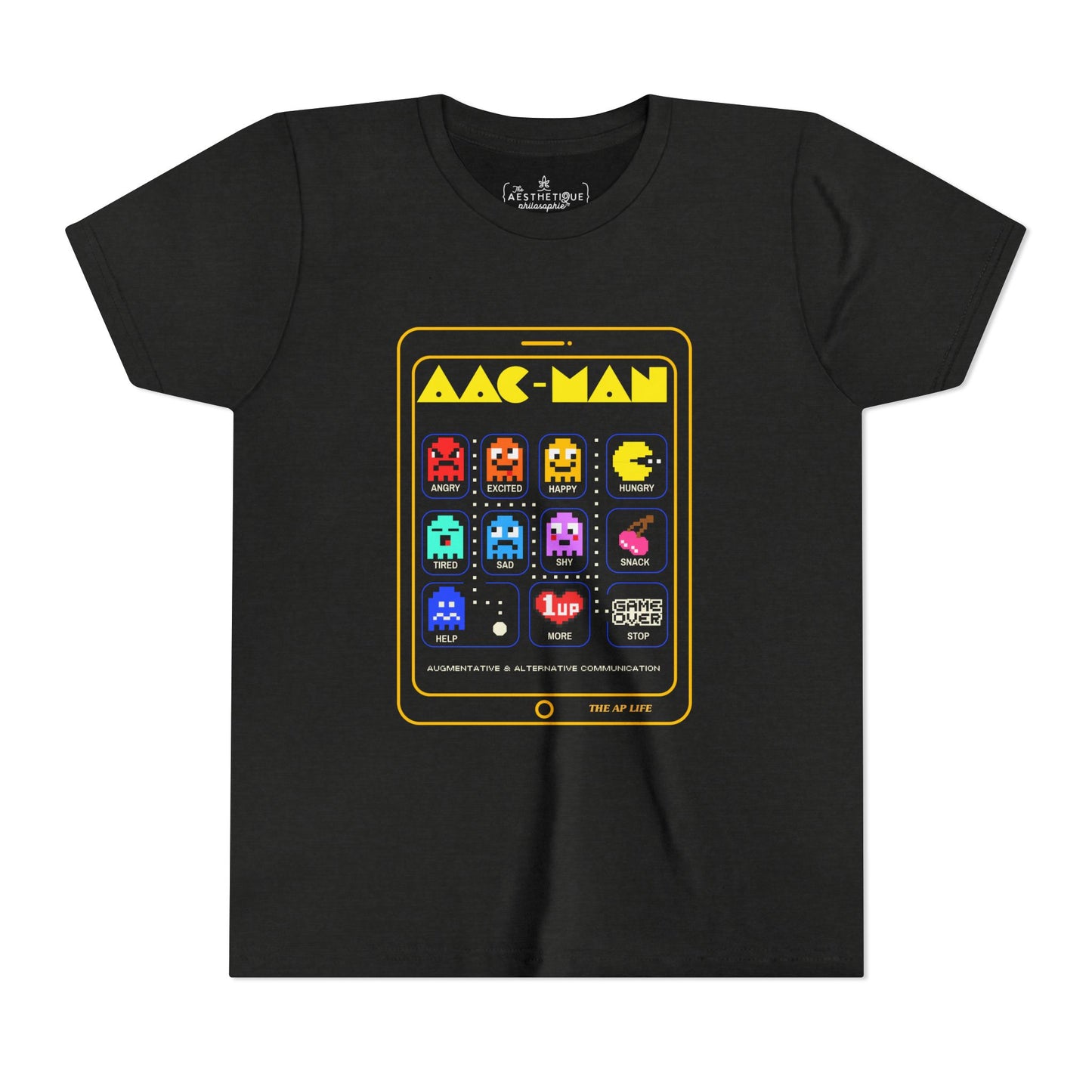 AAC Man - Communication - Retro Gaming Style - Youth Unisex Jersey Tee
