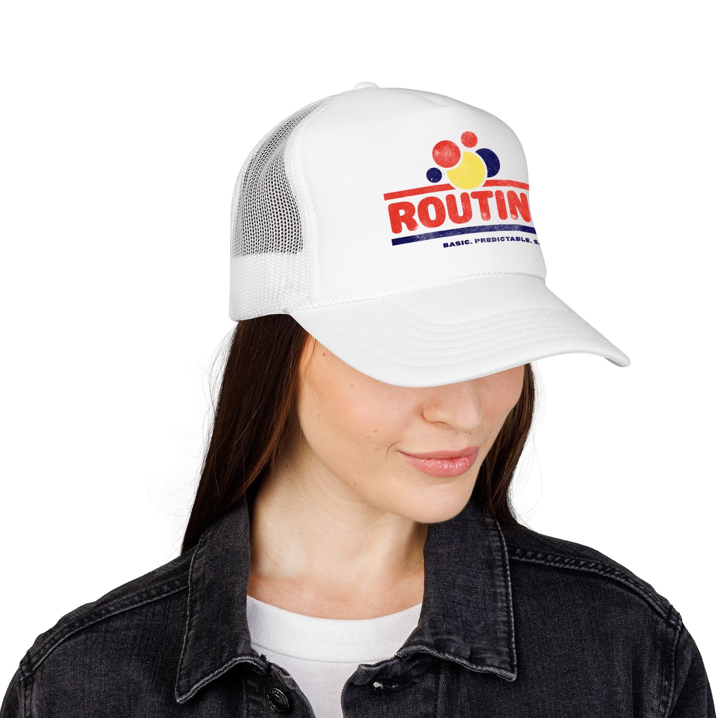 ROUTINE - Basic. Predictable. Safe. - Adult Unisex Foam Trucker Hat