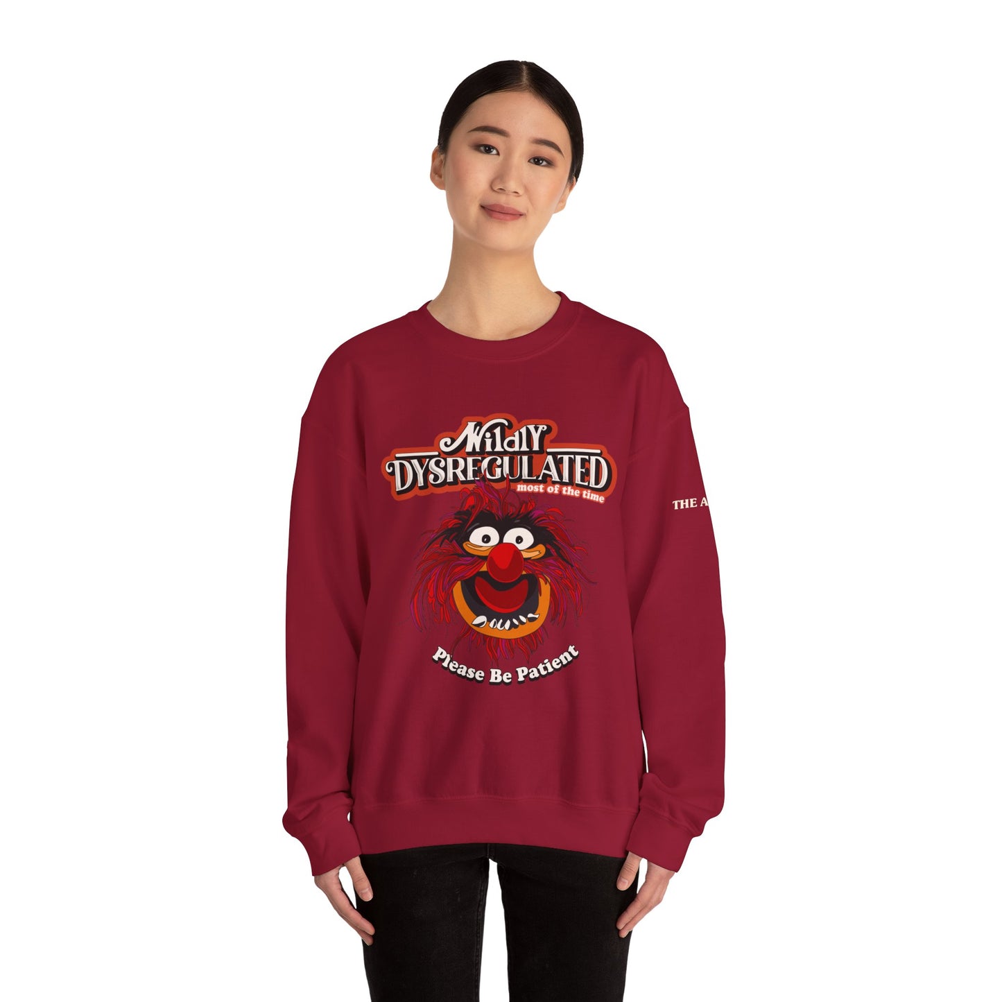 Wildy Dysregulated (Most of the Time) - Please Be Patient - Adult Unisex Heavy Blend™ Crewneck Sweatshirt