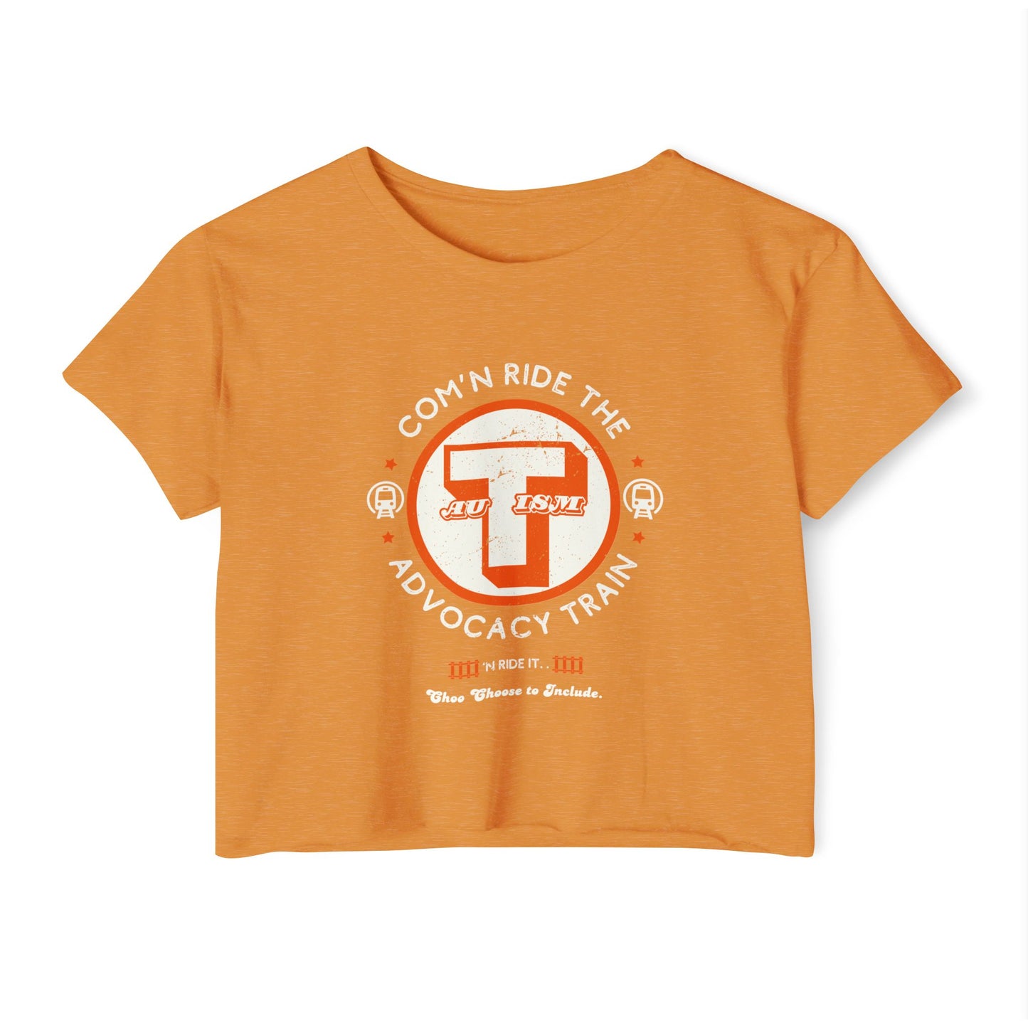 C'mon Ride The Autism Advocacy Train - Women's Crop Top