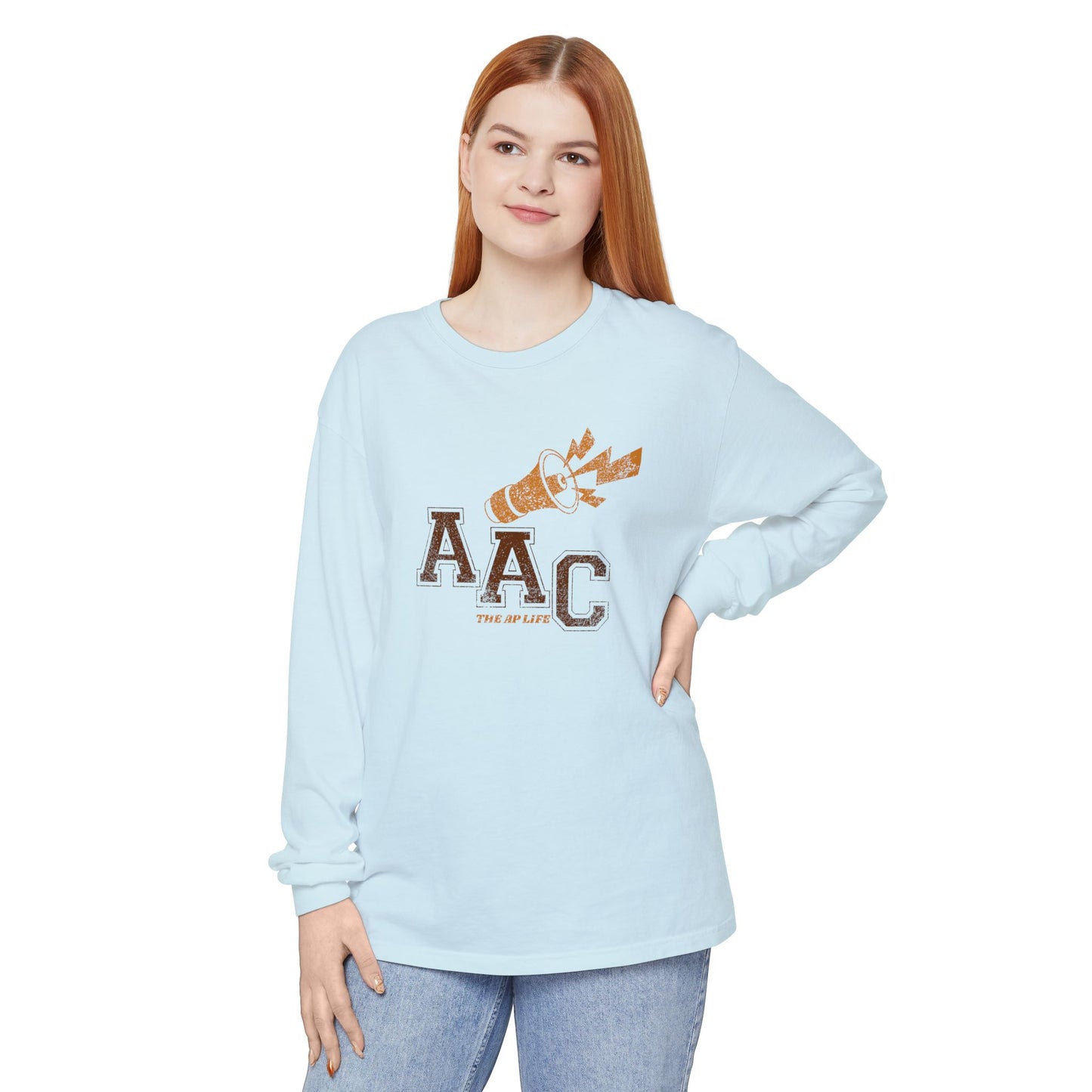 AAC Supports Team Enthusiast - Communication for the Win - Unisex Garment-dyed Long Sleeve T-Shirt