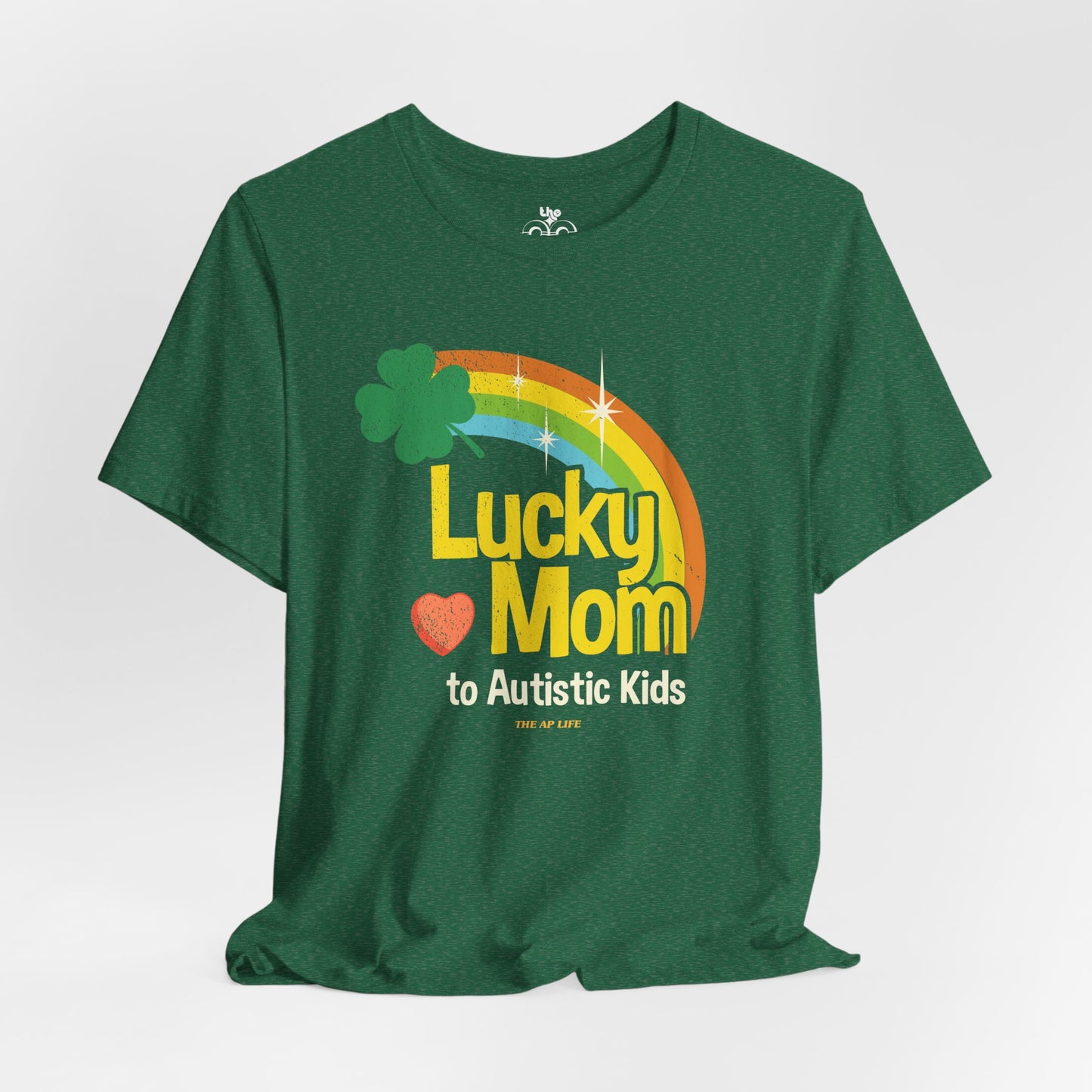 Lucky Mom to Autistic Kids - Adult Unisex Jersey Short Sleeve Tee